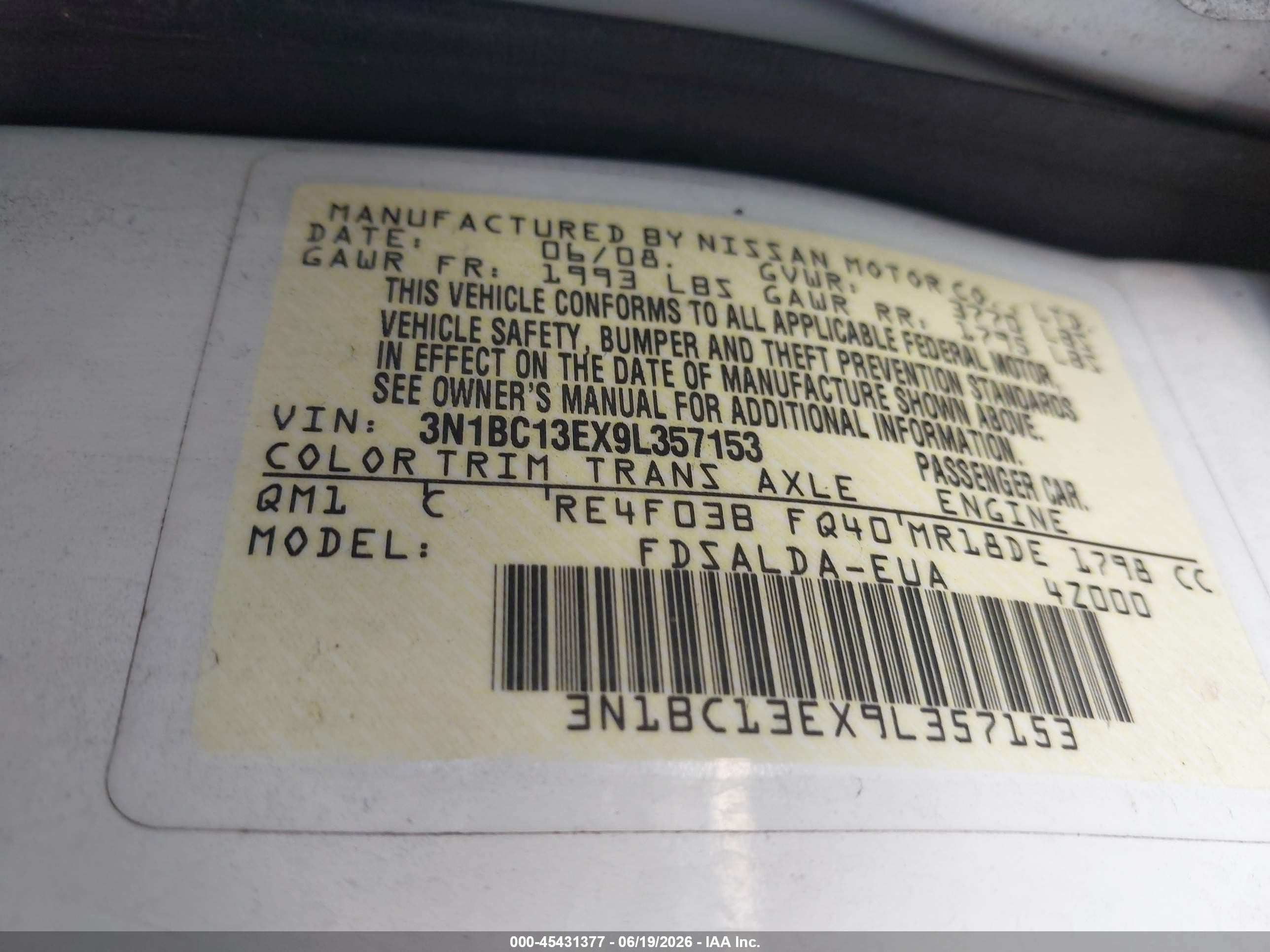2009 Nissan Versa 1.8s White vin: 3N1BC13EX9L357153