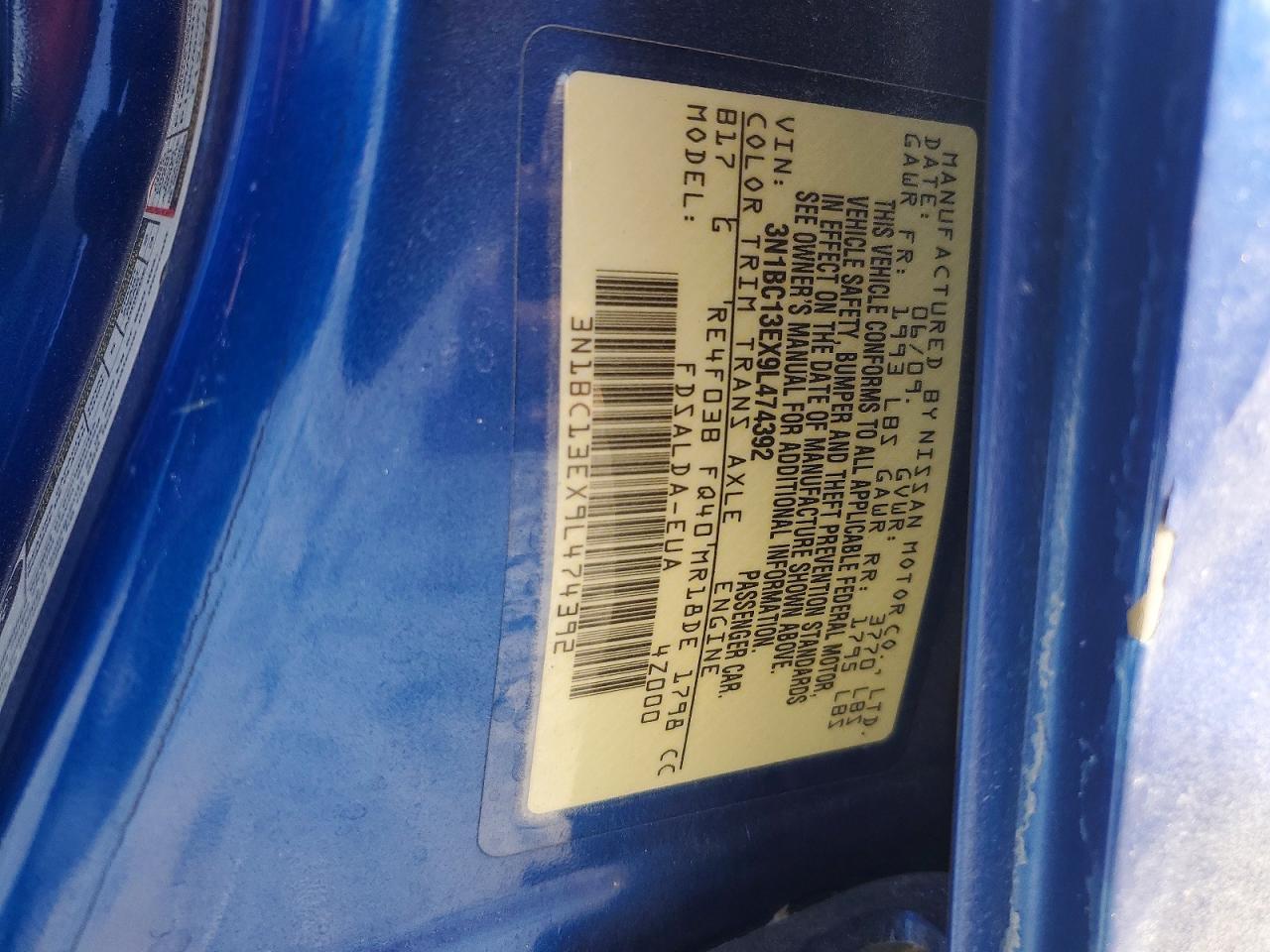 2009 Nissan Versa 1.8 S Blue vin: 3N1BC13EX9L474392