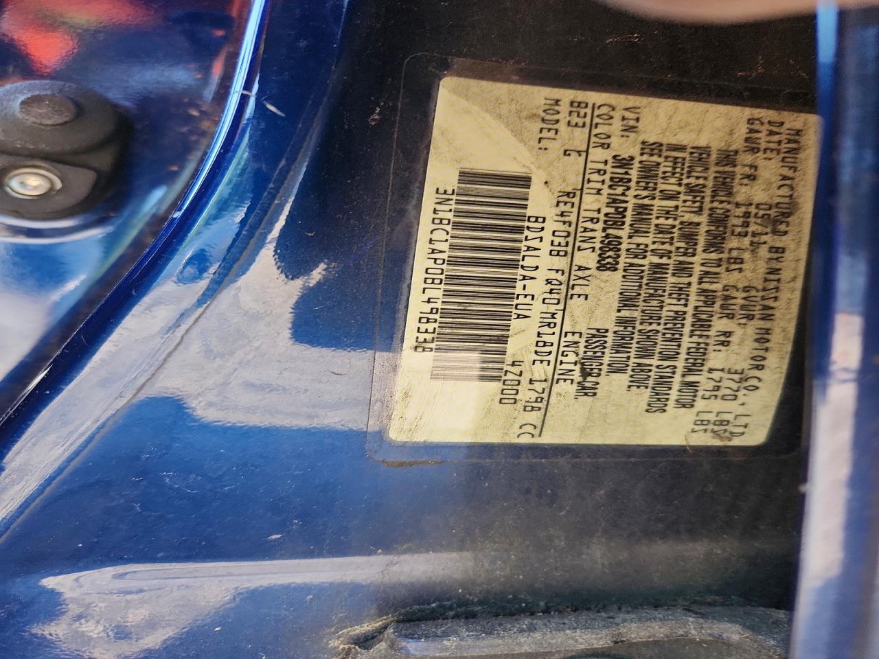 2011 Nissan Versa 1.8 S Blue vin: 3N1BC1AP0BL498338