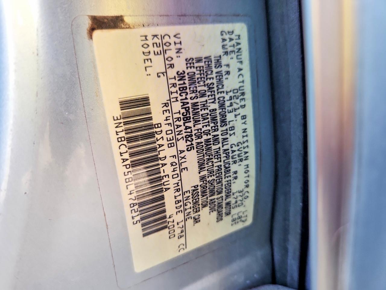 2011 Nissan Versa 1.8 S Silver vin: 3N1BC1AP5BL478215
