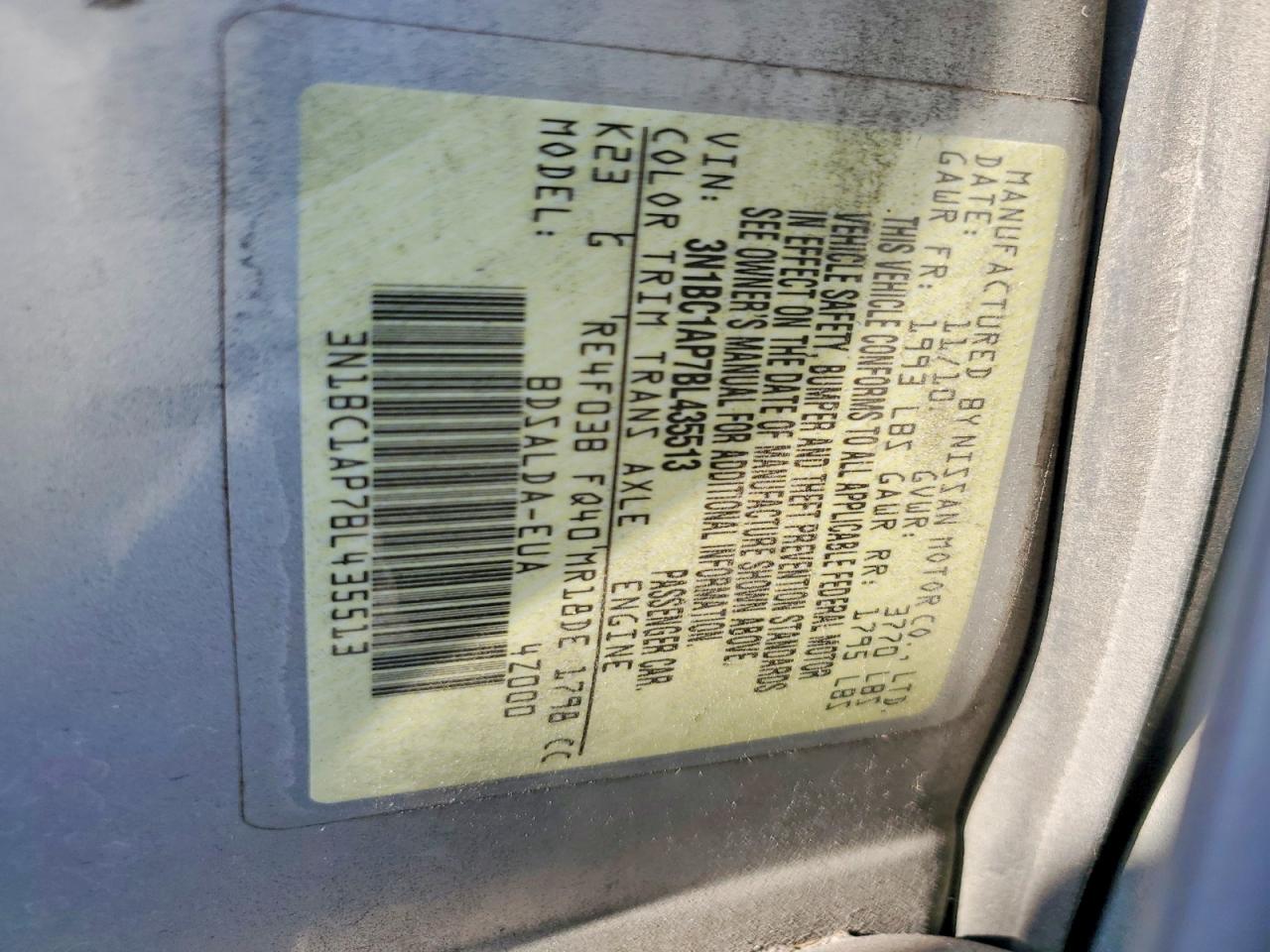 2011 Nissan Versa 1.8 S Silver vin: 3N1BC1AP7BL435513