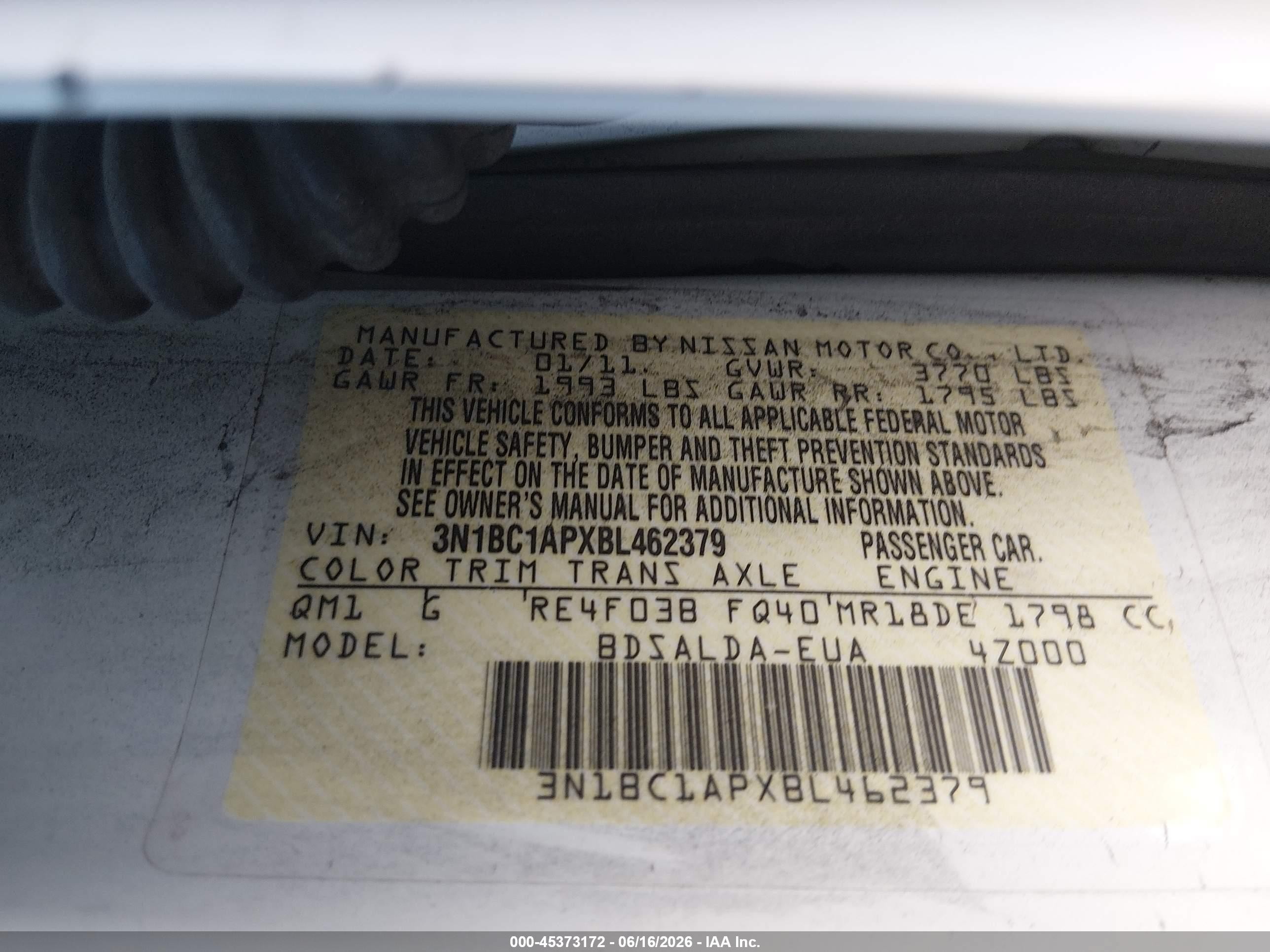 2011 Nissan Versa 1.8s White vin: 3N1BC1APXBL462379