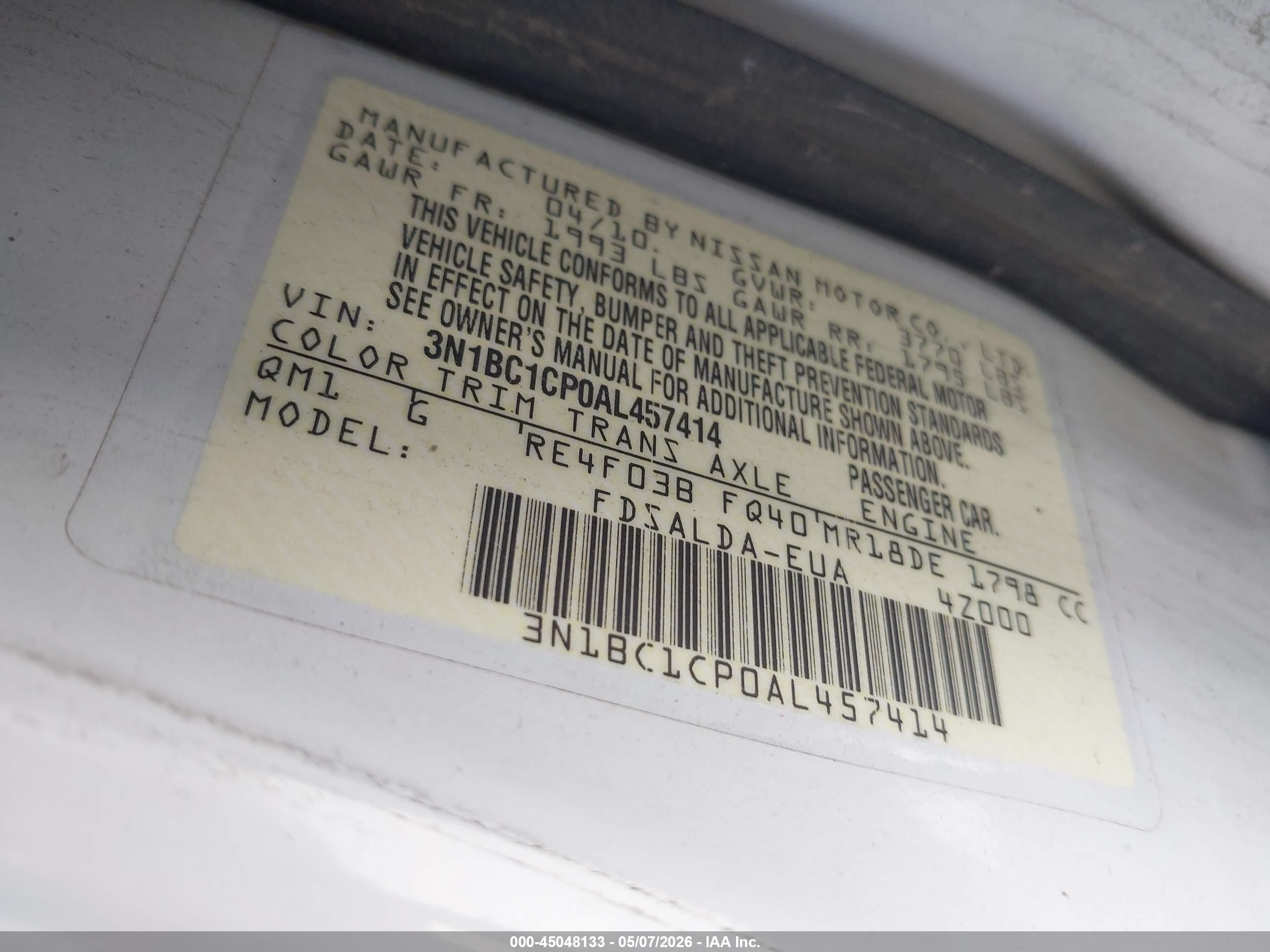 2010 Nissan Versa 1.8s White vin: 3N1BC1CP0AL457414