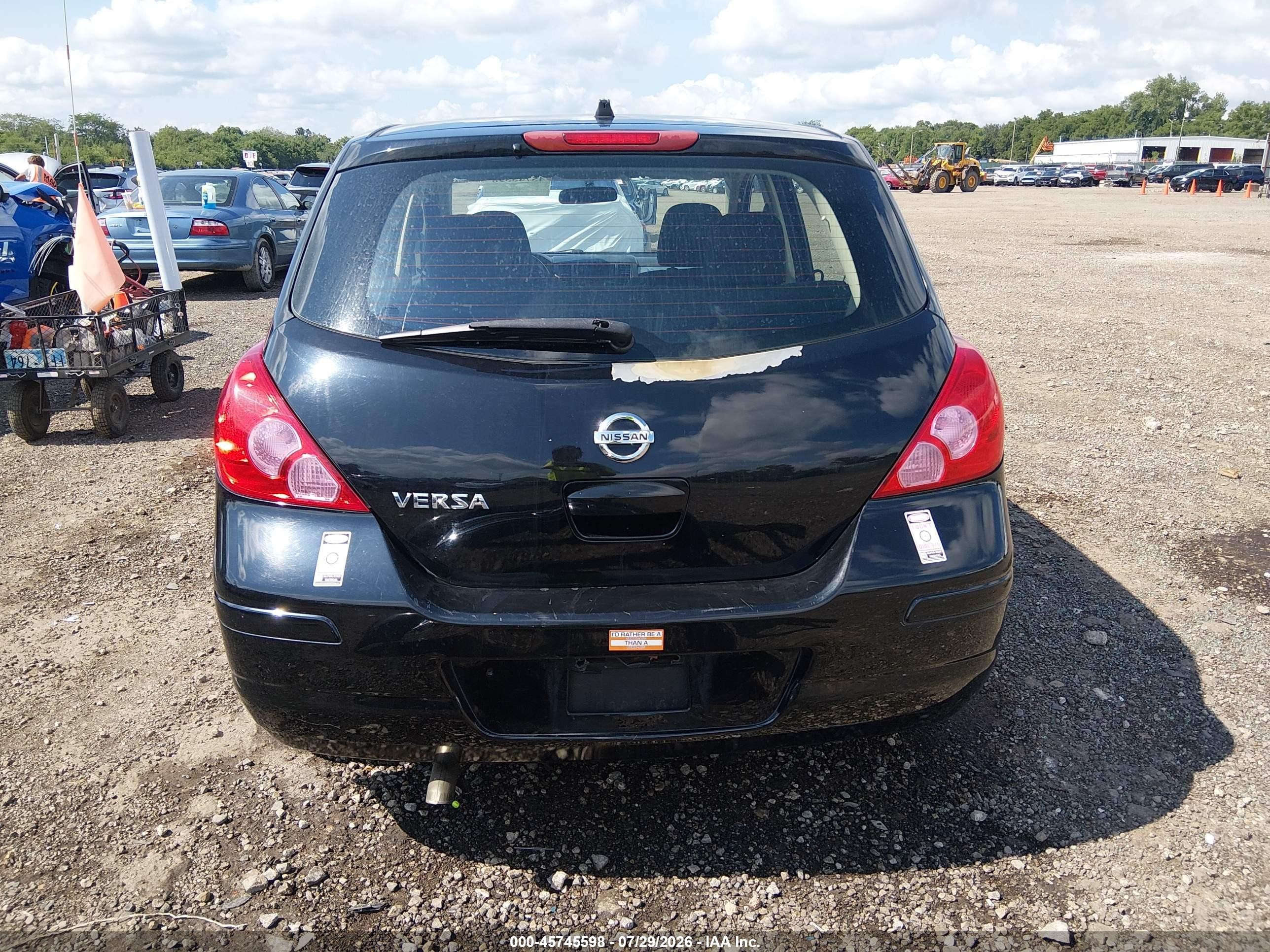 2012 Nissan Versa 1.8 S Black vin: 3N1BC1CP0CL361950