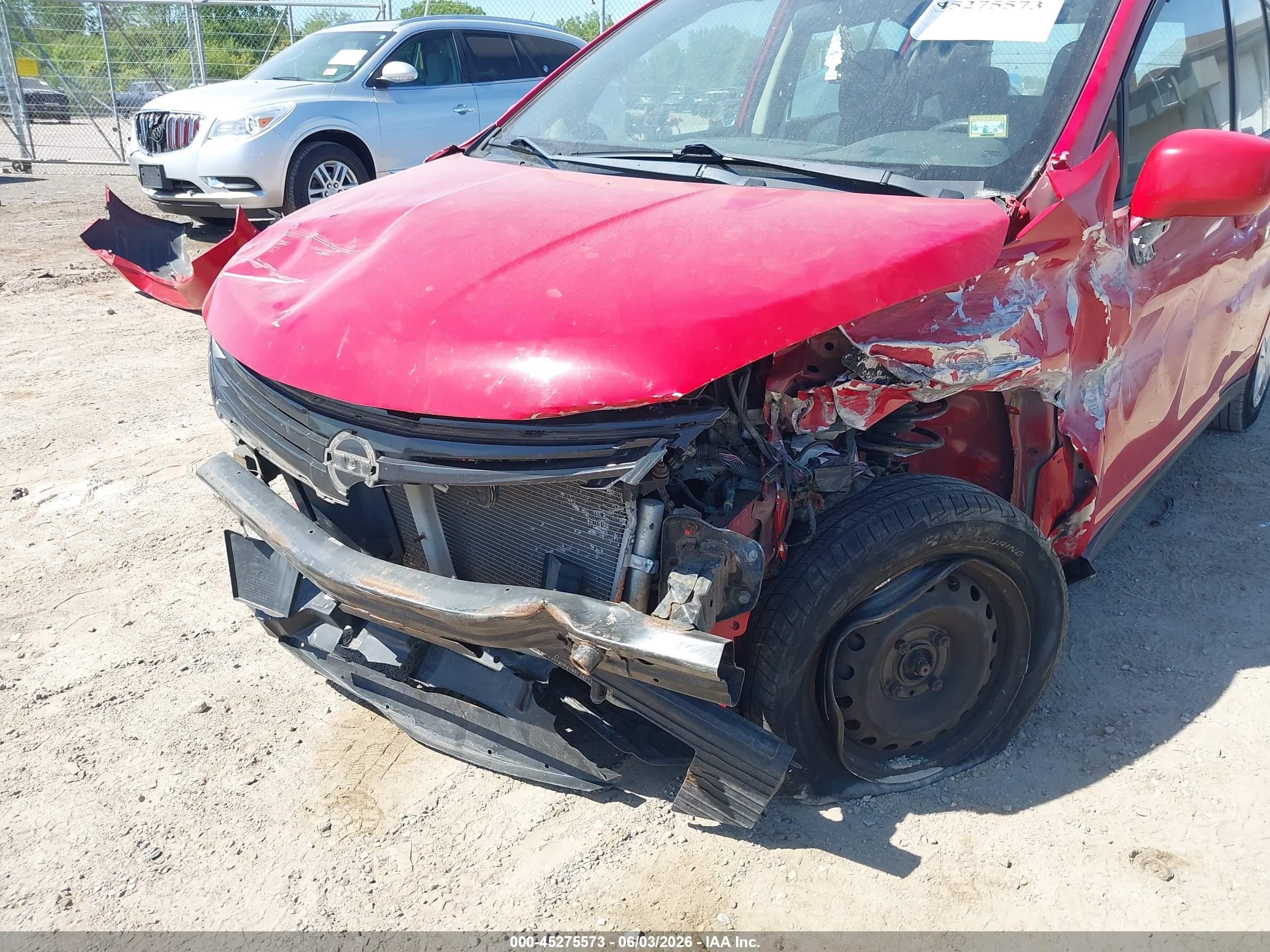 2010 Nissan Versa 1.8s Красный vin: 3N1BC1CP1AL407556