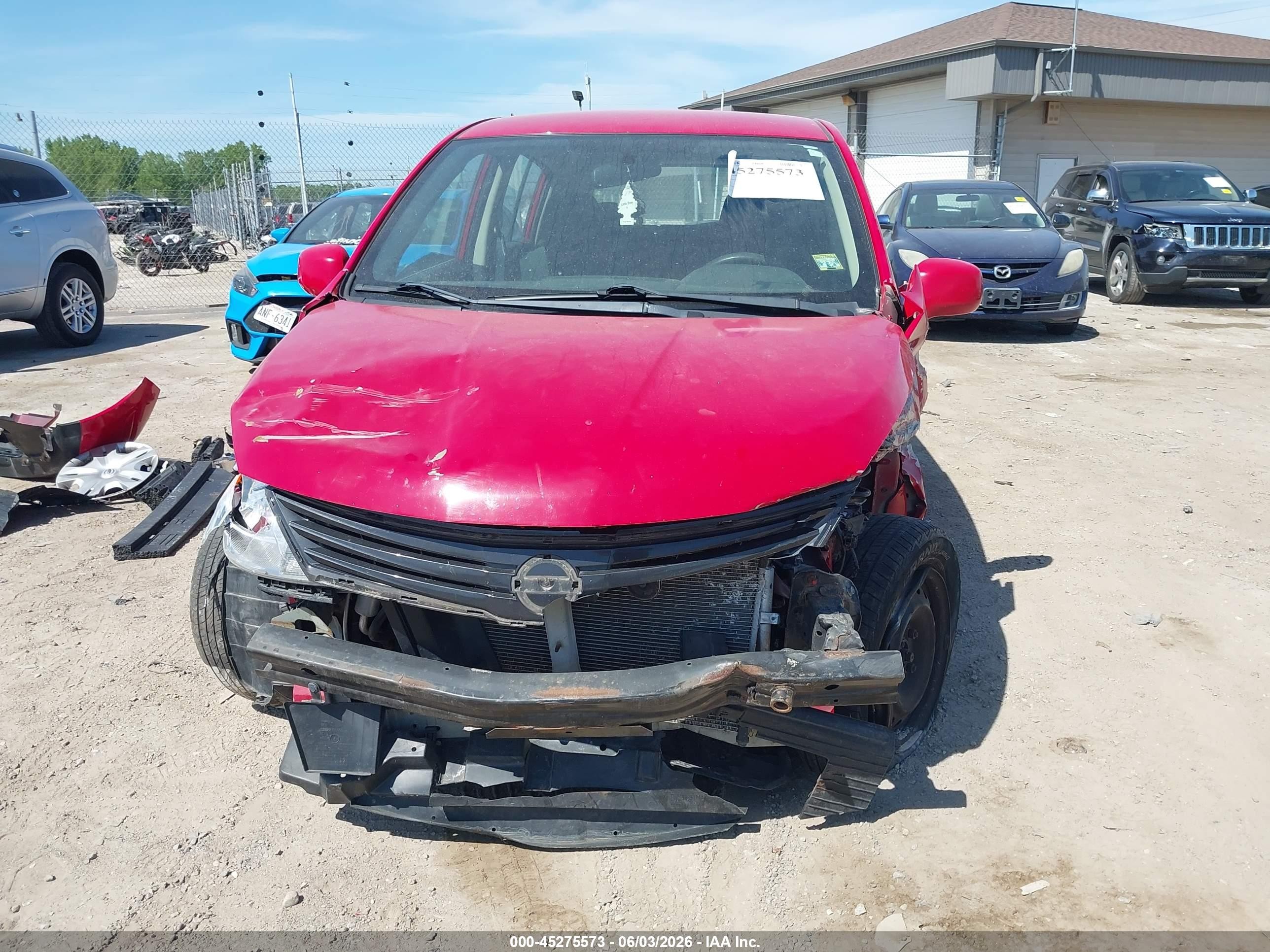 2010 Nissan Versa 1.8s Красный vin: 3N1BC1CP1AL407556