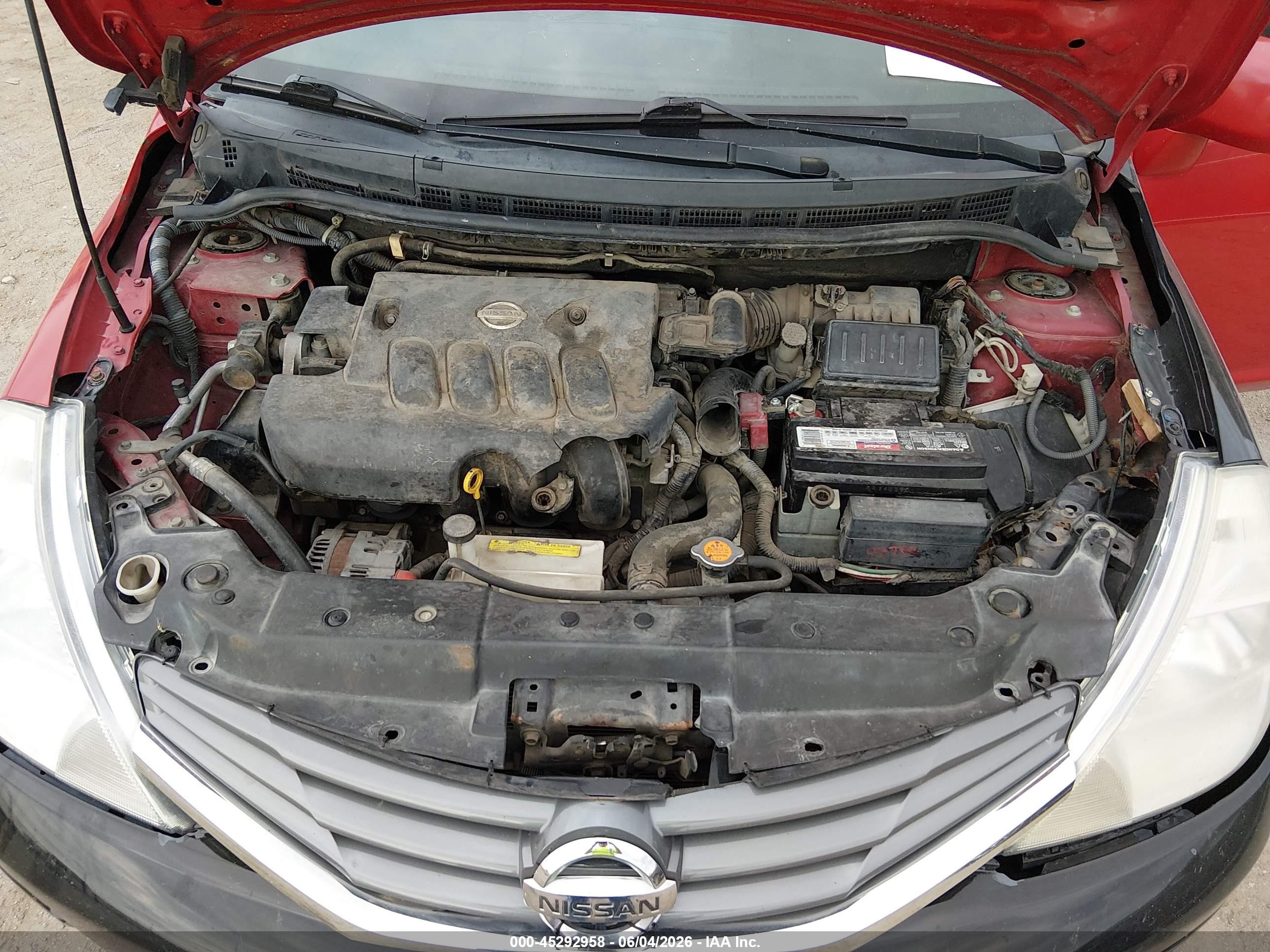 2011 Nissan Versa 1.8s Red vin: 3N1BC1CP1BL437044