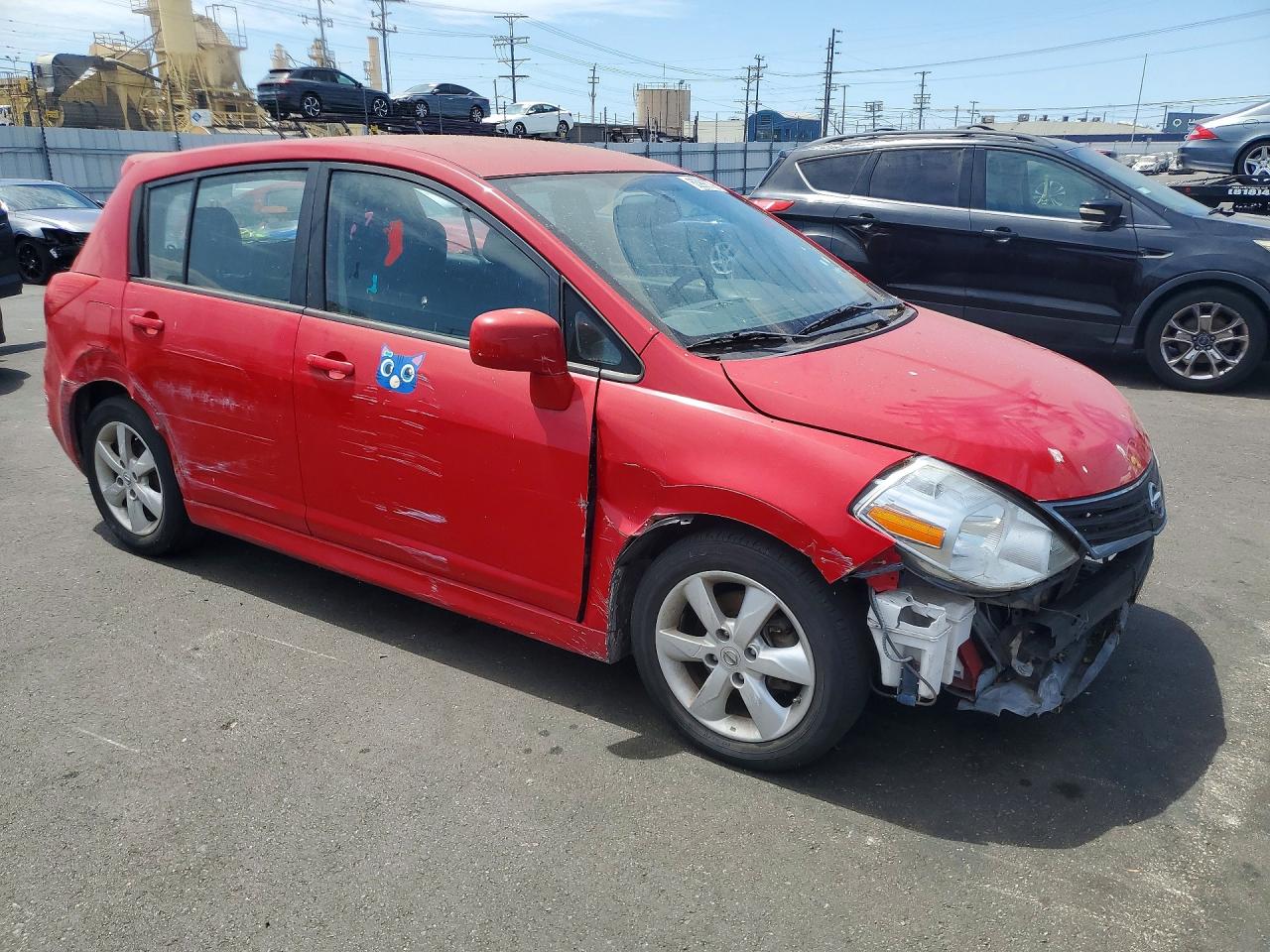 2012 Nissan Versa 1.8 S Red vin: 3N1BC1CP1CK206992