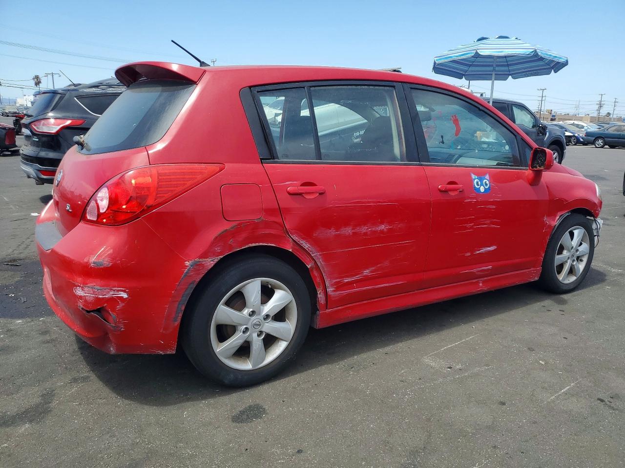 2012 Nissan Versa 1.8 S Red vin: 3N1BC1CP1CK206992