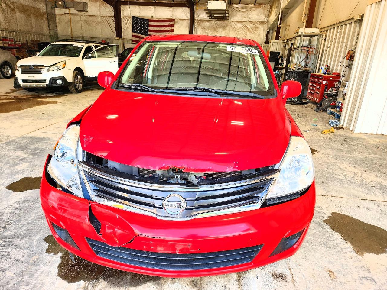 2012 Nissan Versa 1.8 S Red vin: 3N1BC1CP1CK275195