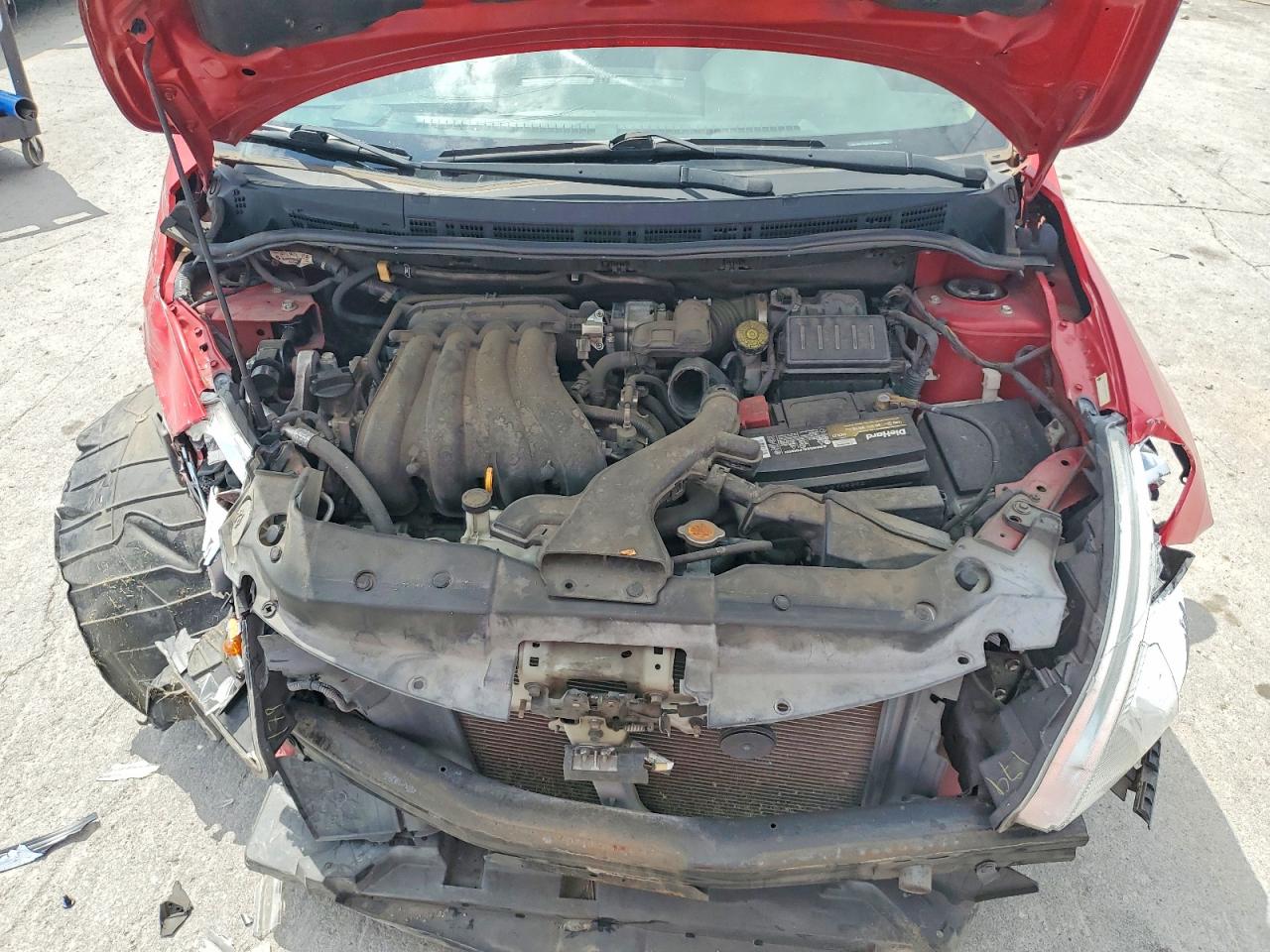2012 Nissan Versa 1.8 S Red vin: 3N1BC1CP1CK800160