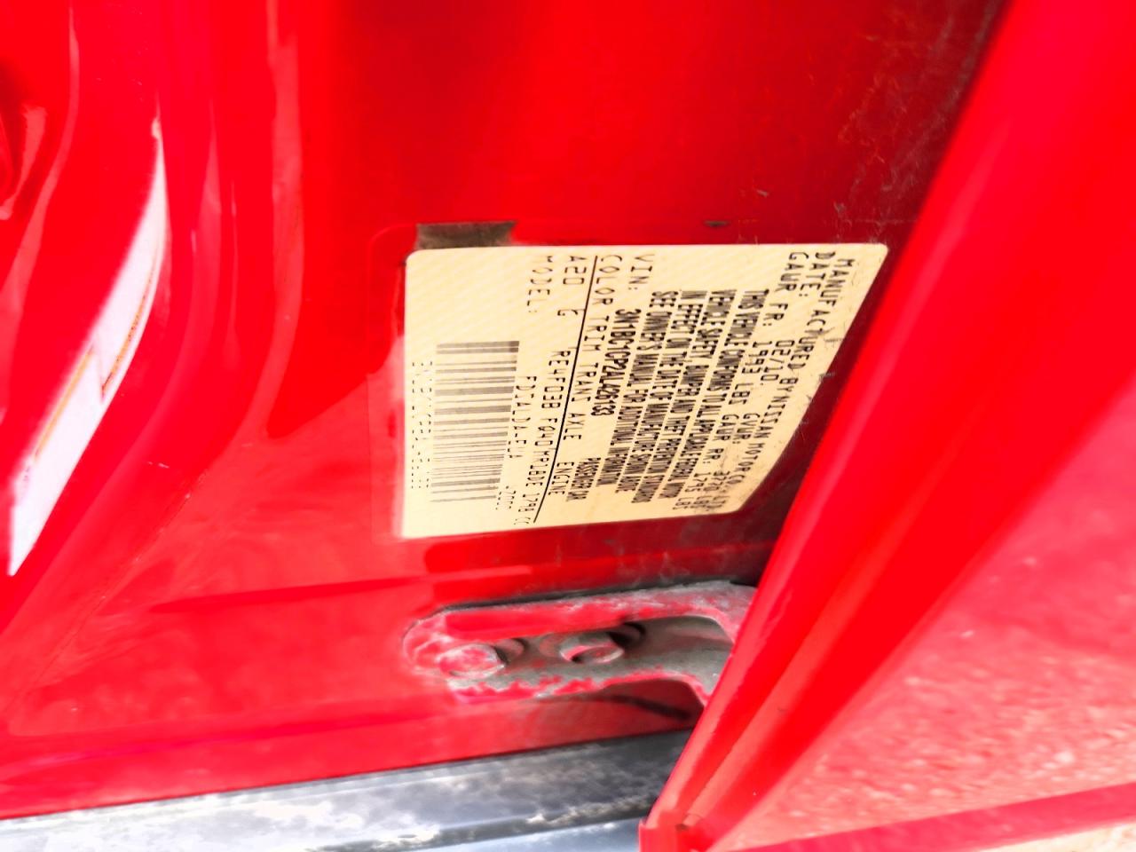 2010 Nissan Versa 1.8 S Red vin: 3N1BC1CP2AL426133