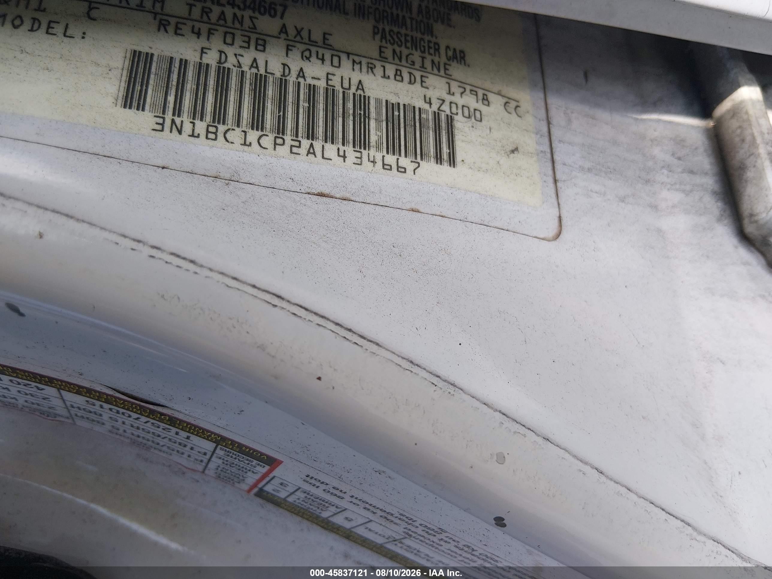 2010 Nissan Versa 1.8s White vin: 3N1BC1CP2AL434667