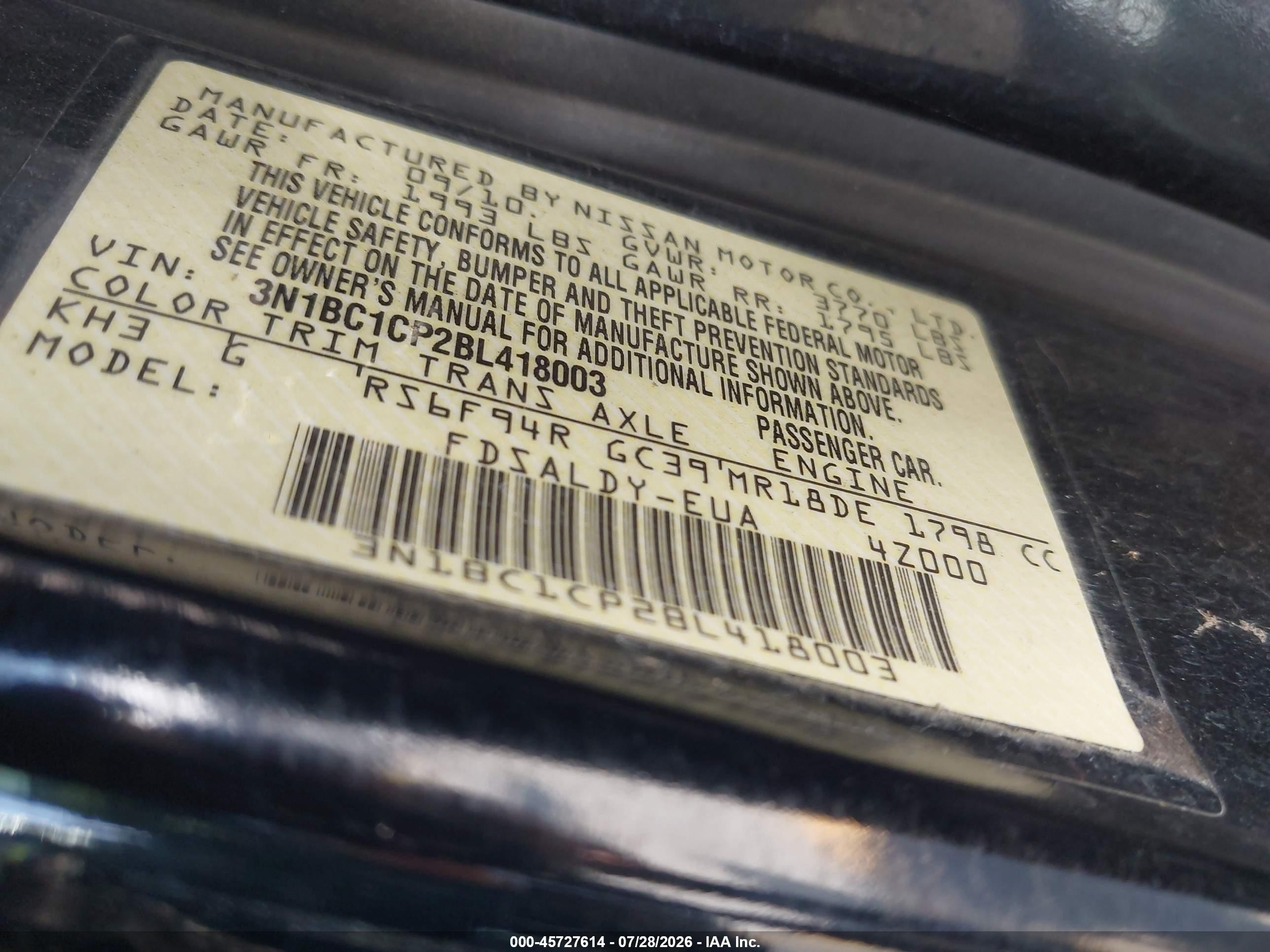 2011 Nissan Versa 1.8s Black vin: 3N1BC1CP2BL418003