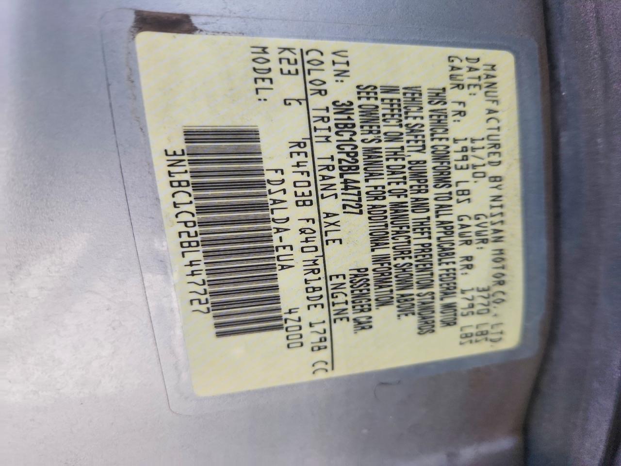 2011 Nissan Versa 1.8 S Silver vin: 3N1BC1CP2BL447727