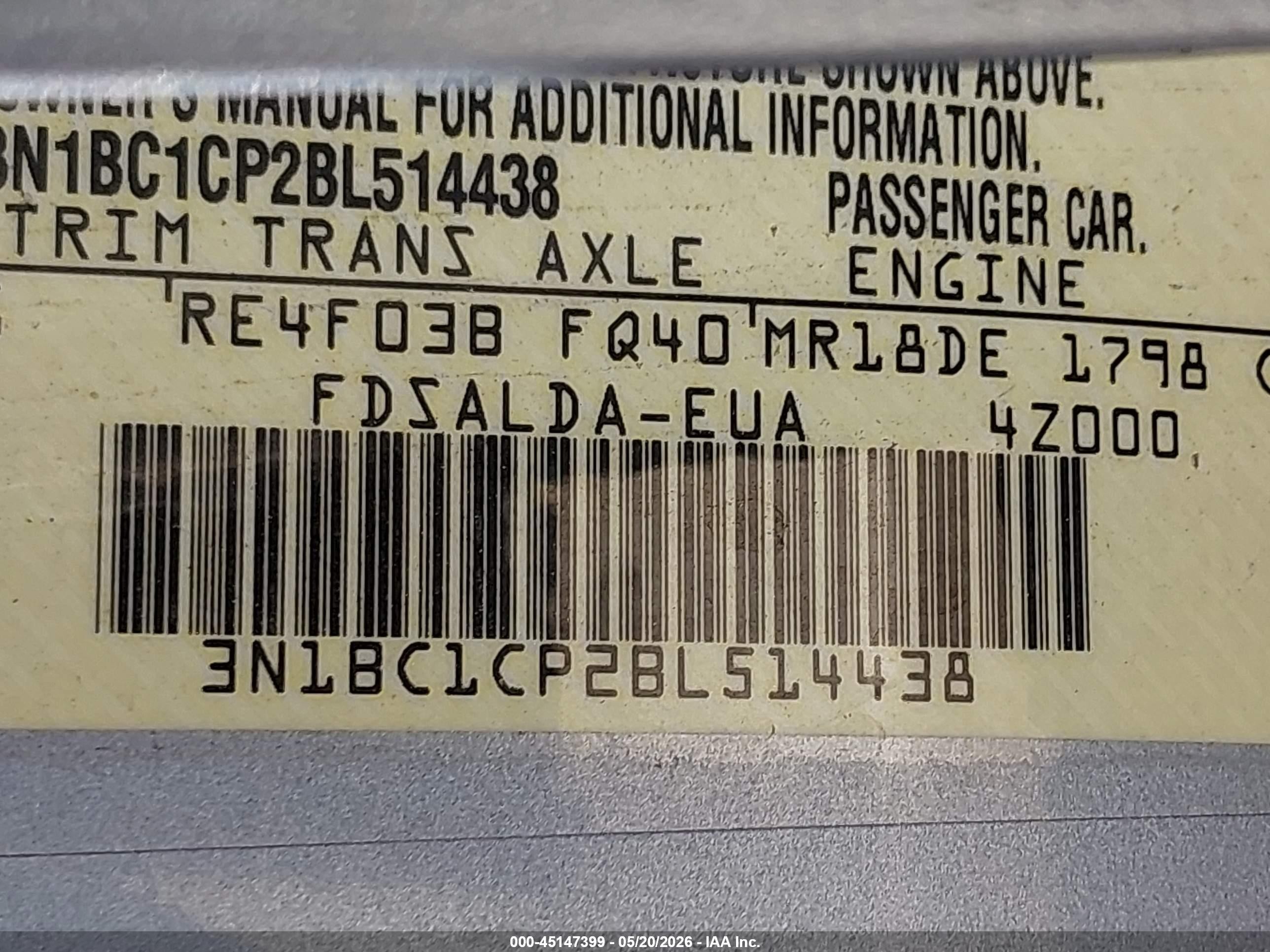 2011 Nissan Versa 1.8s Light Blue vin: 3N1BC1CP2BL514438