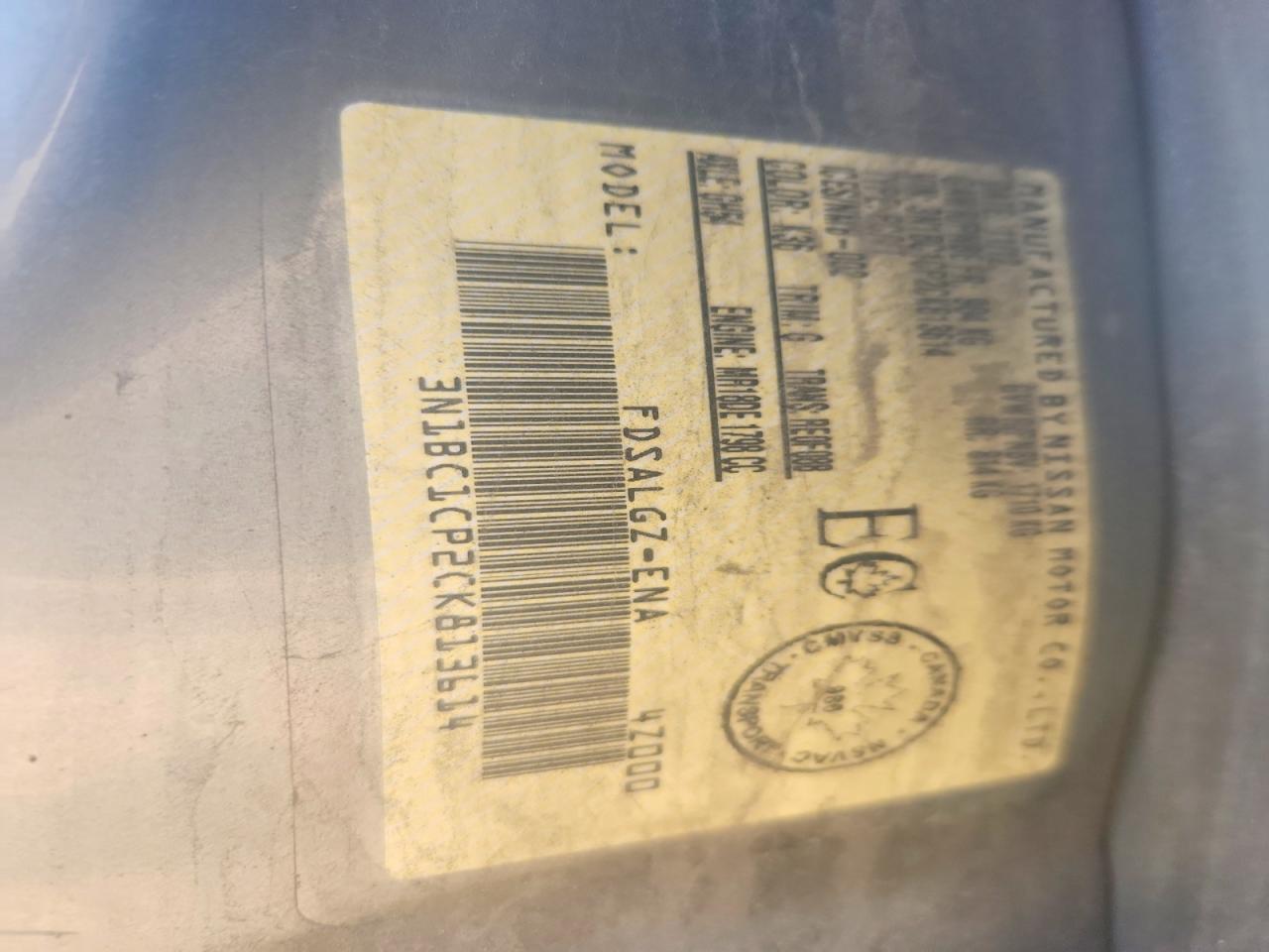 2012 Nissan Versa 1.8 S Silver vin: 3N1BC1CP2CK813614