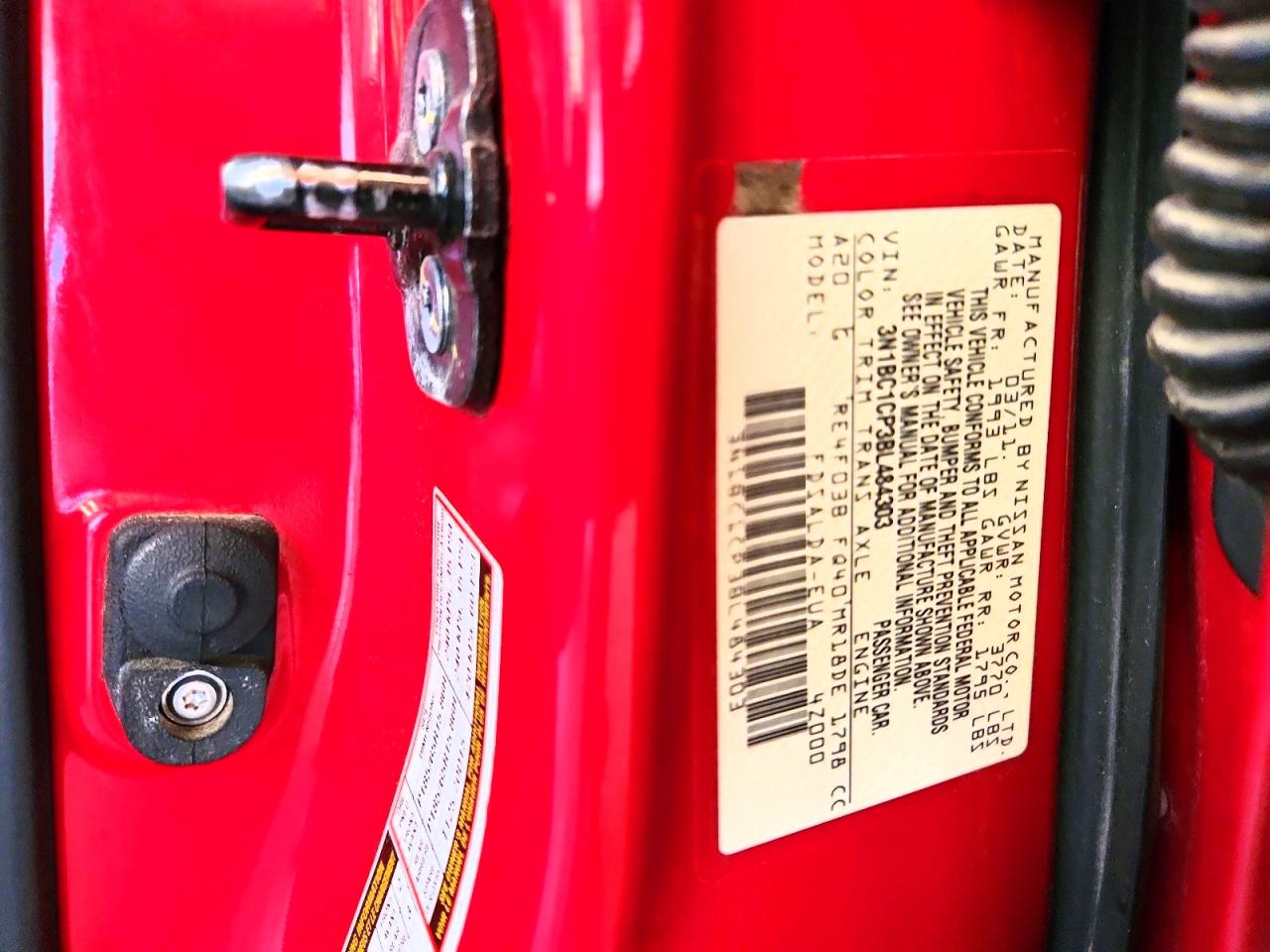 2011 Nissan Versa 1.8 S Red vin: 3N1BC1CP3BL484303