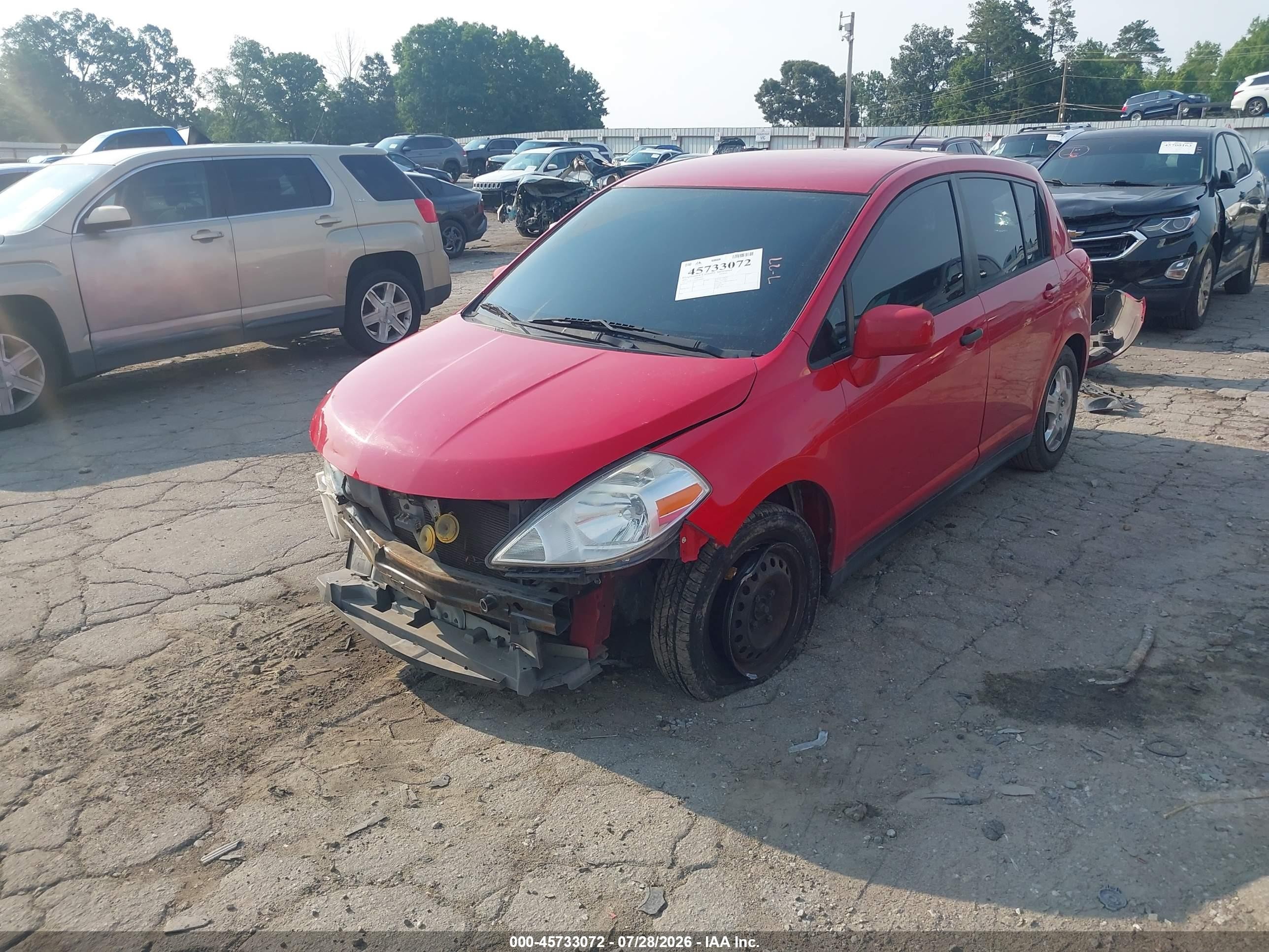 2012 Nissan Versa 1.8 S Красный vin: 3N1BC1CP3CK208808
