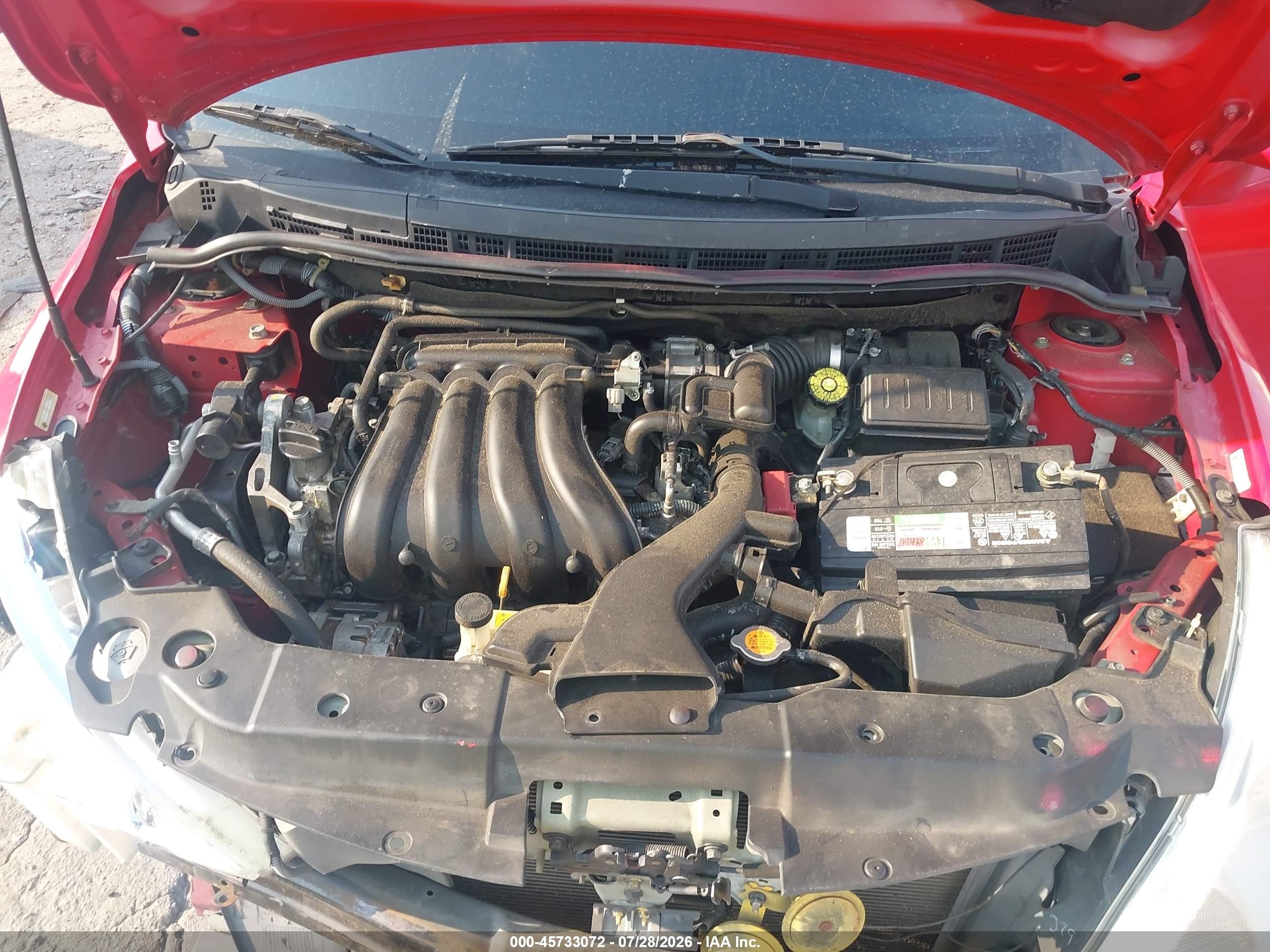 2012 Nissan Versa 1.8 S Красный vin: 3N1BC1CP3CK208808