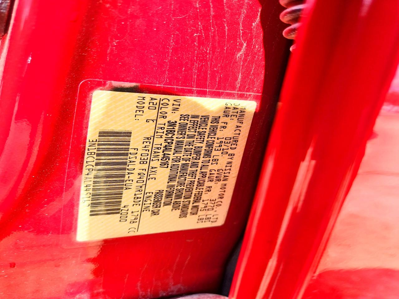 2010 Nissan Versa 1.8 S Red vin: 3N1BC1CP4AL445167