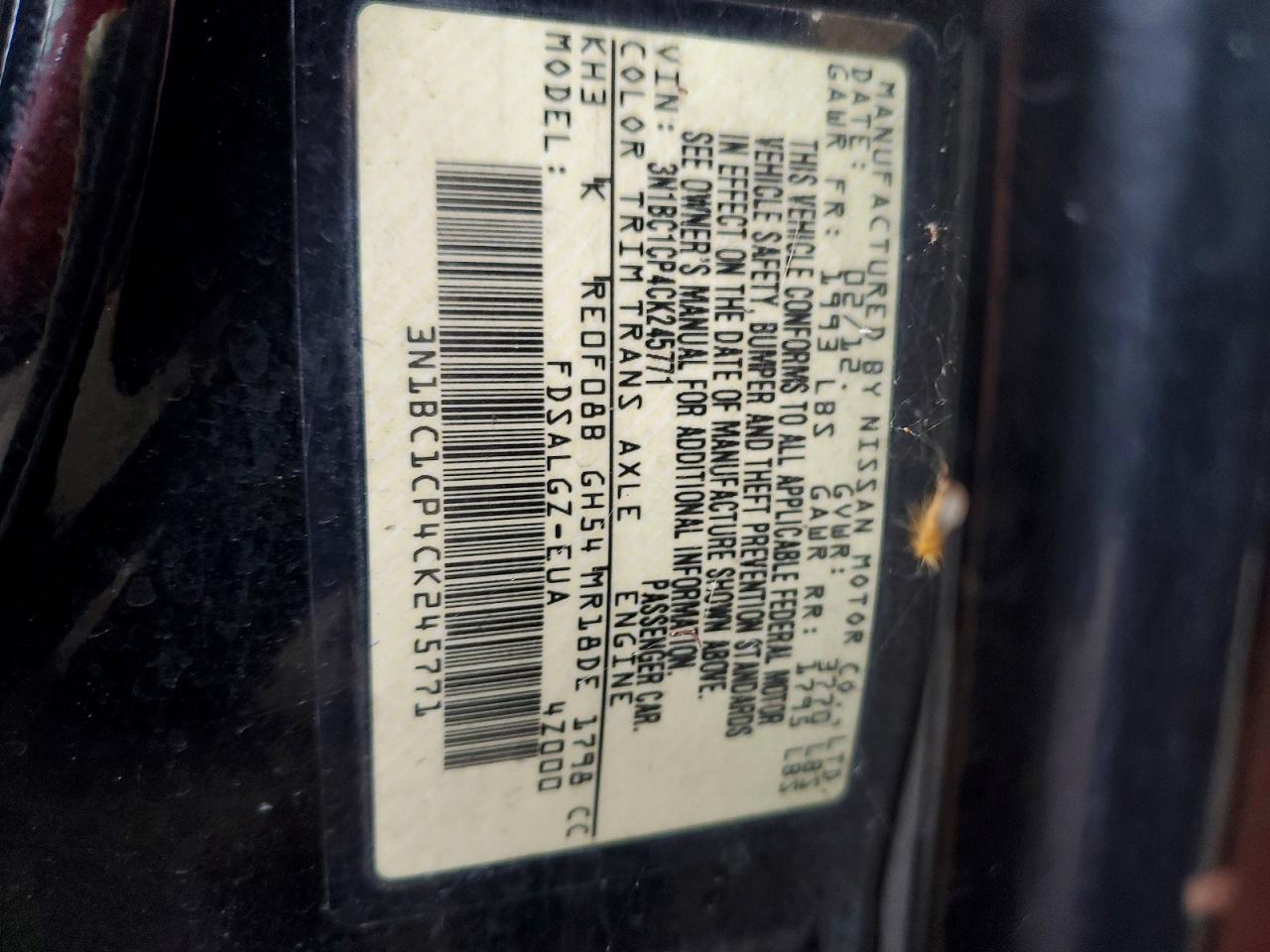 2012 Nissan Versa Black vin: 3N1BC1CP4CK245771