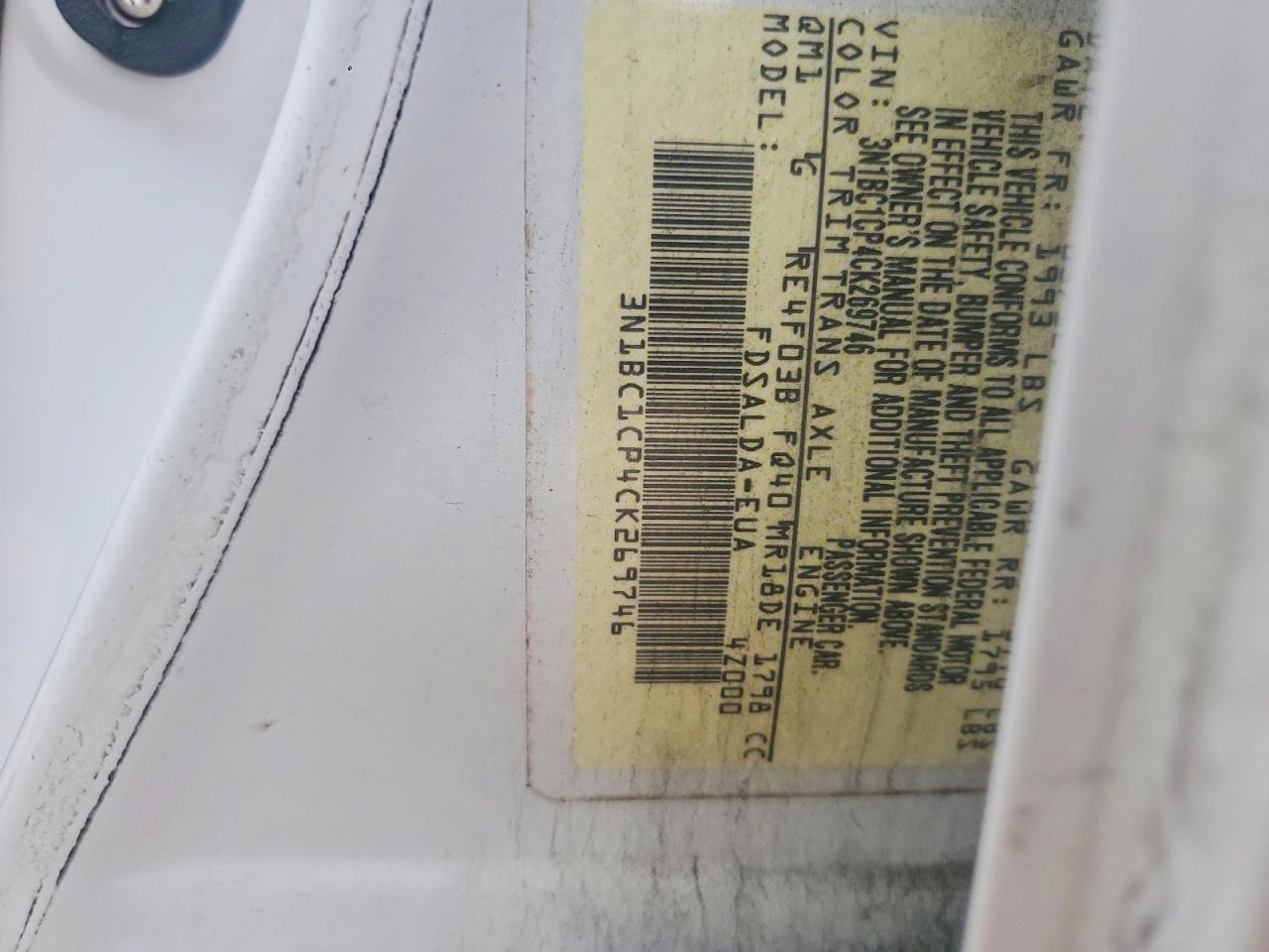 2012 Nissan Versa 1.8 S White vin: 3N1BC1CP4CK269746