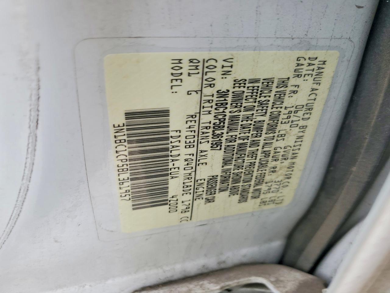 2011 Nissan Versa 1.8 S White vin: 3N1BC1CP5BL361957