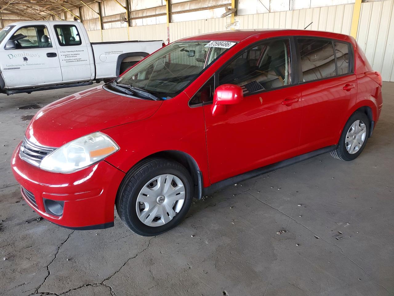 2012 Nissan Versa 1.8 S Red vin: 3N1BC1CP5CK213833