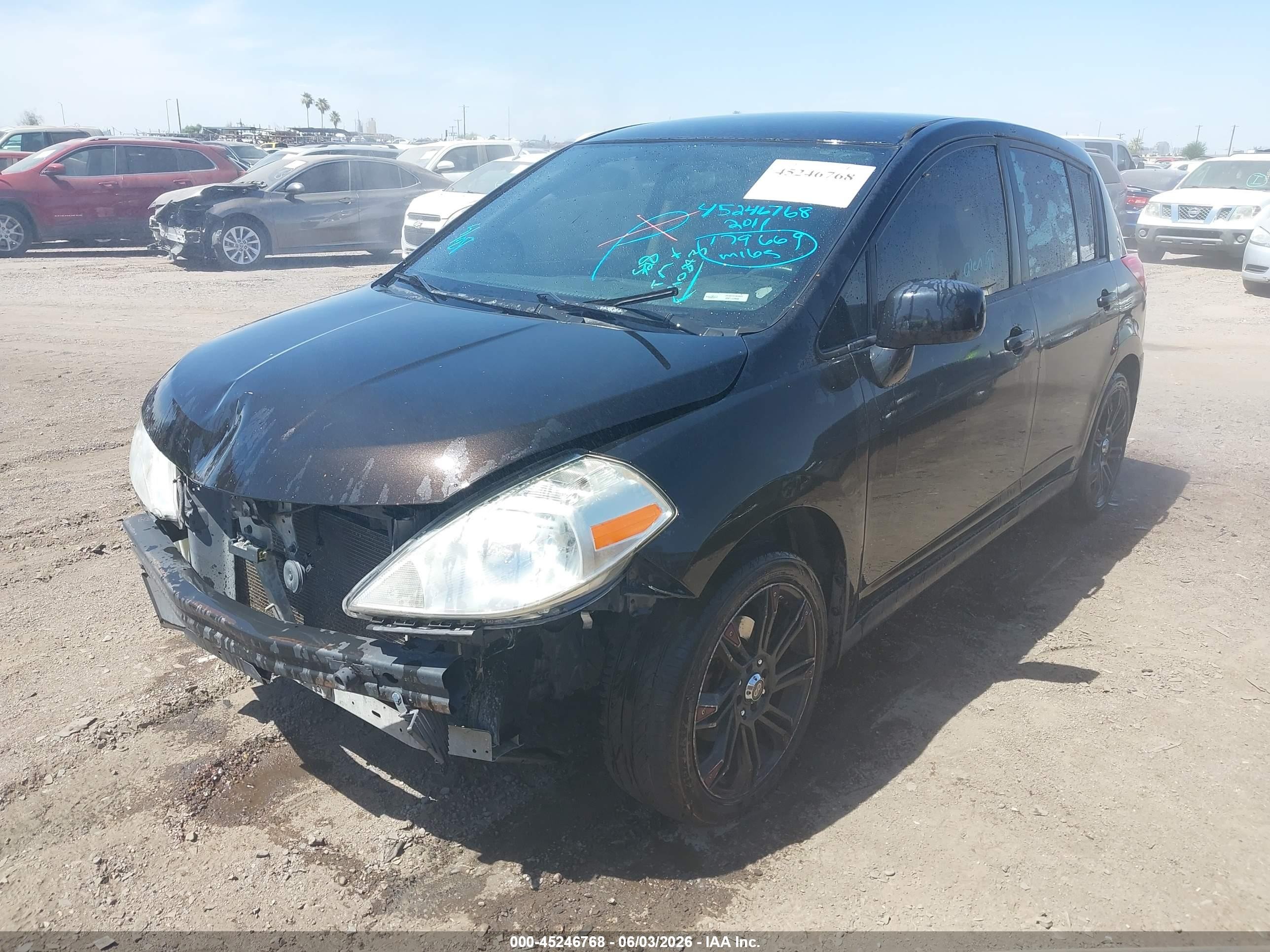 2011 Nissan Versa 1.8s Black vin: 3N1BC1CP6BL410843