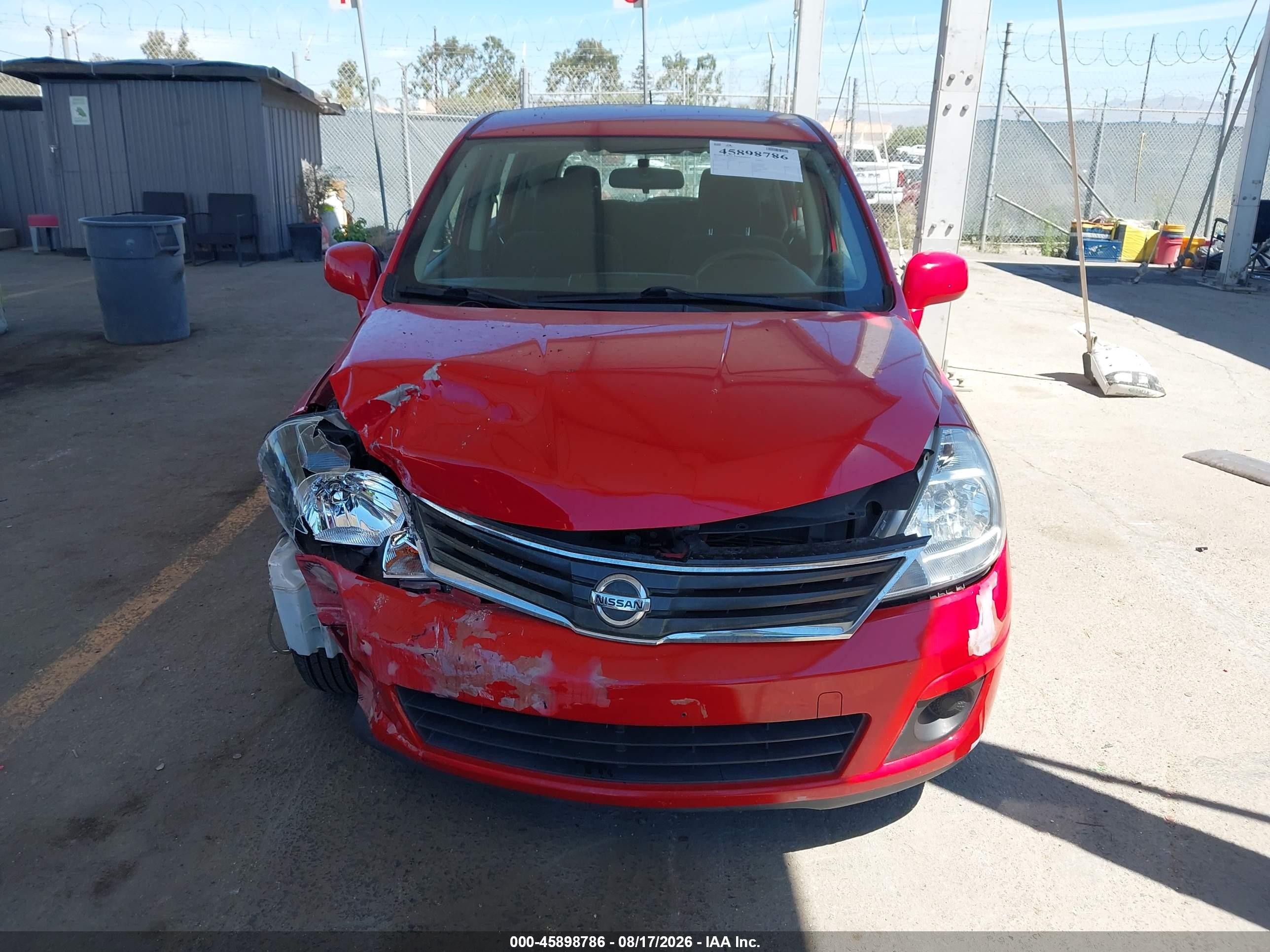 2011 Nissan Versa 1.8s Red vin: 3N1BC1CP6BL490774