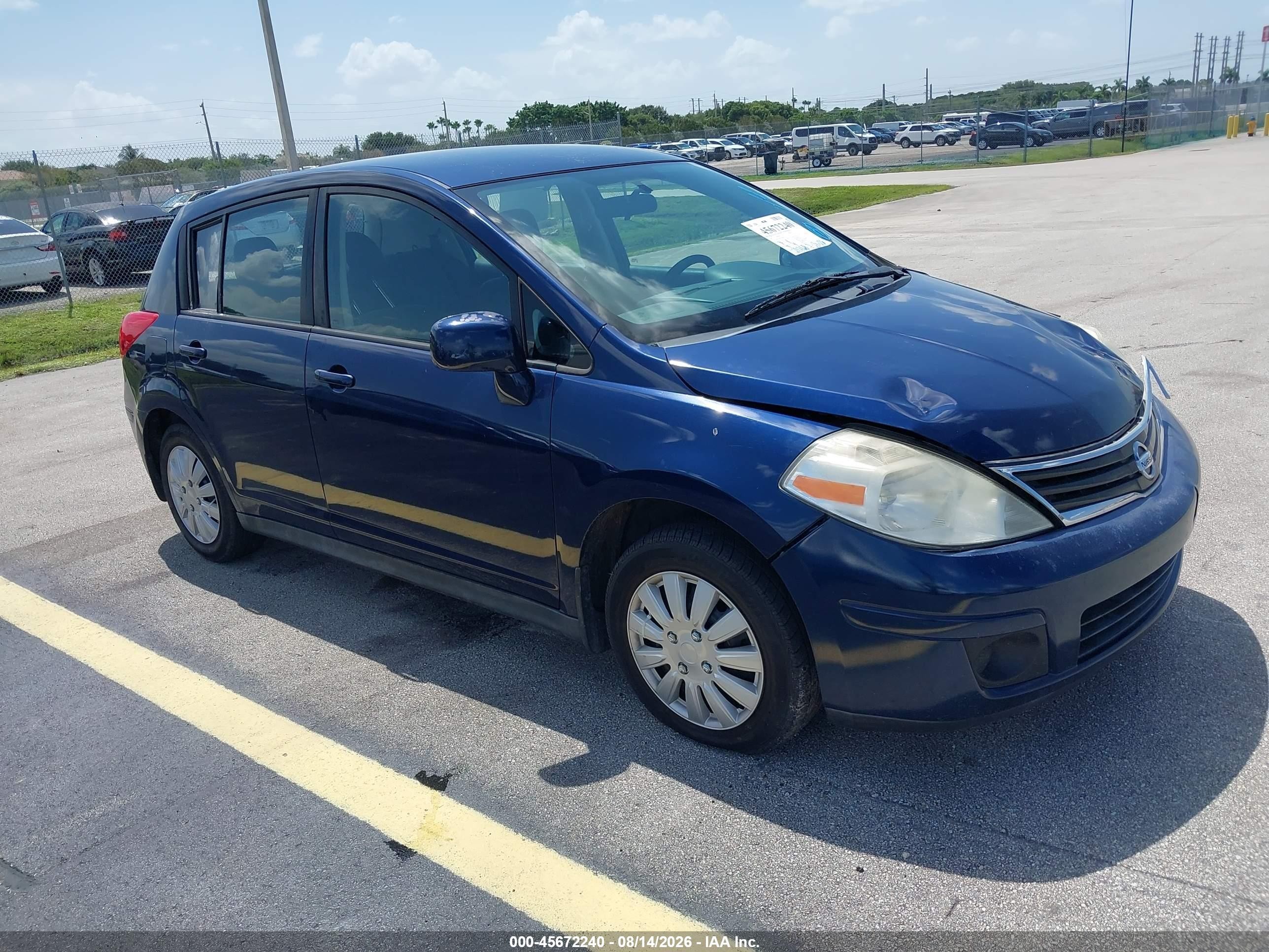 2012 Nissan Versa 1.8 S Blue vin: 3N1BC1CP6CK229684