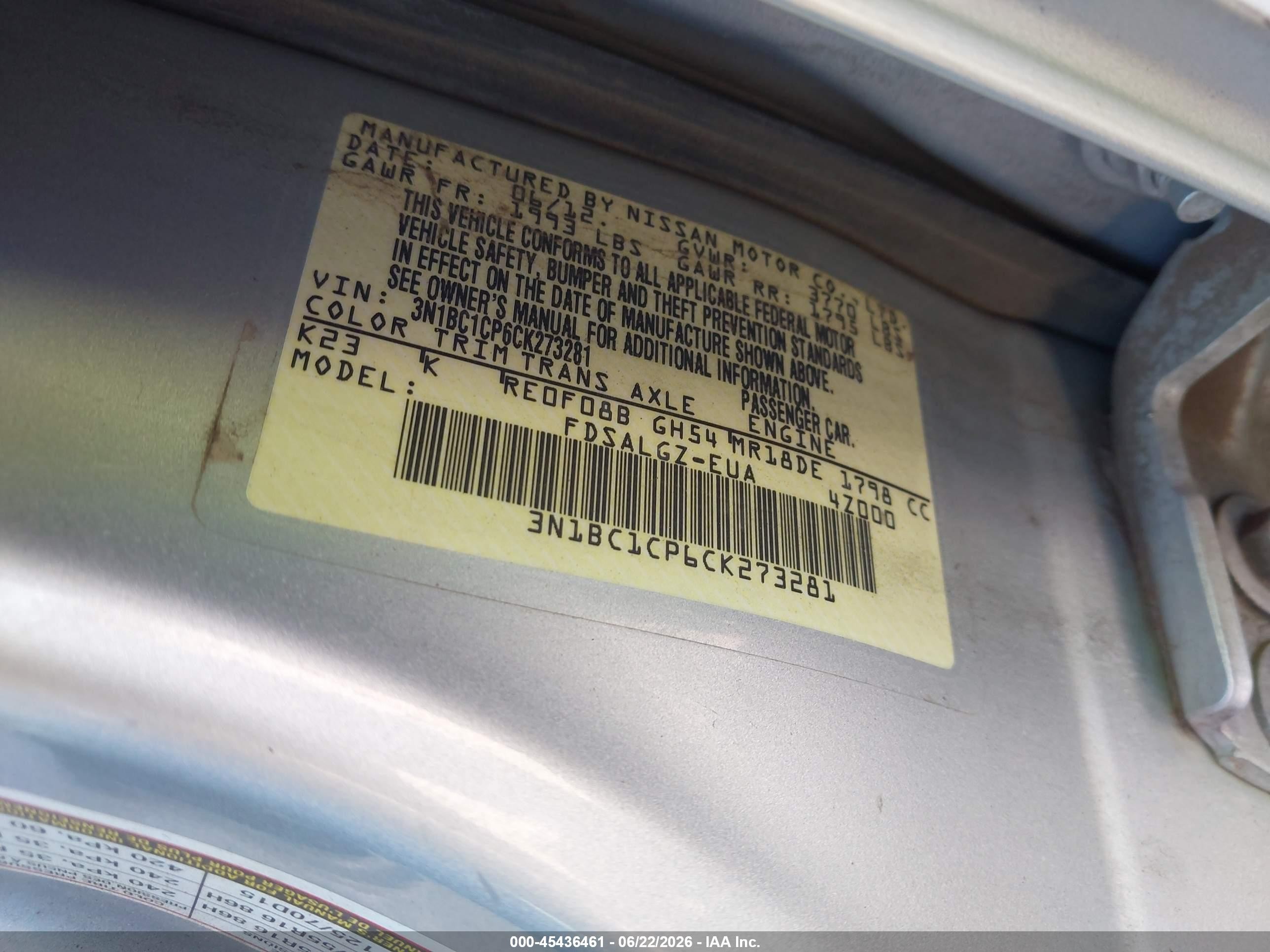 2012 Nissan Versa 1.8 Sl Silver vin: 3N1BC1CP6CK273281