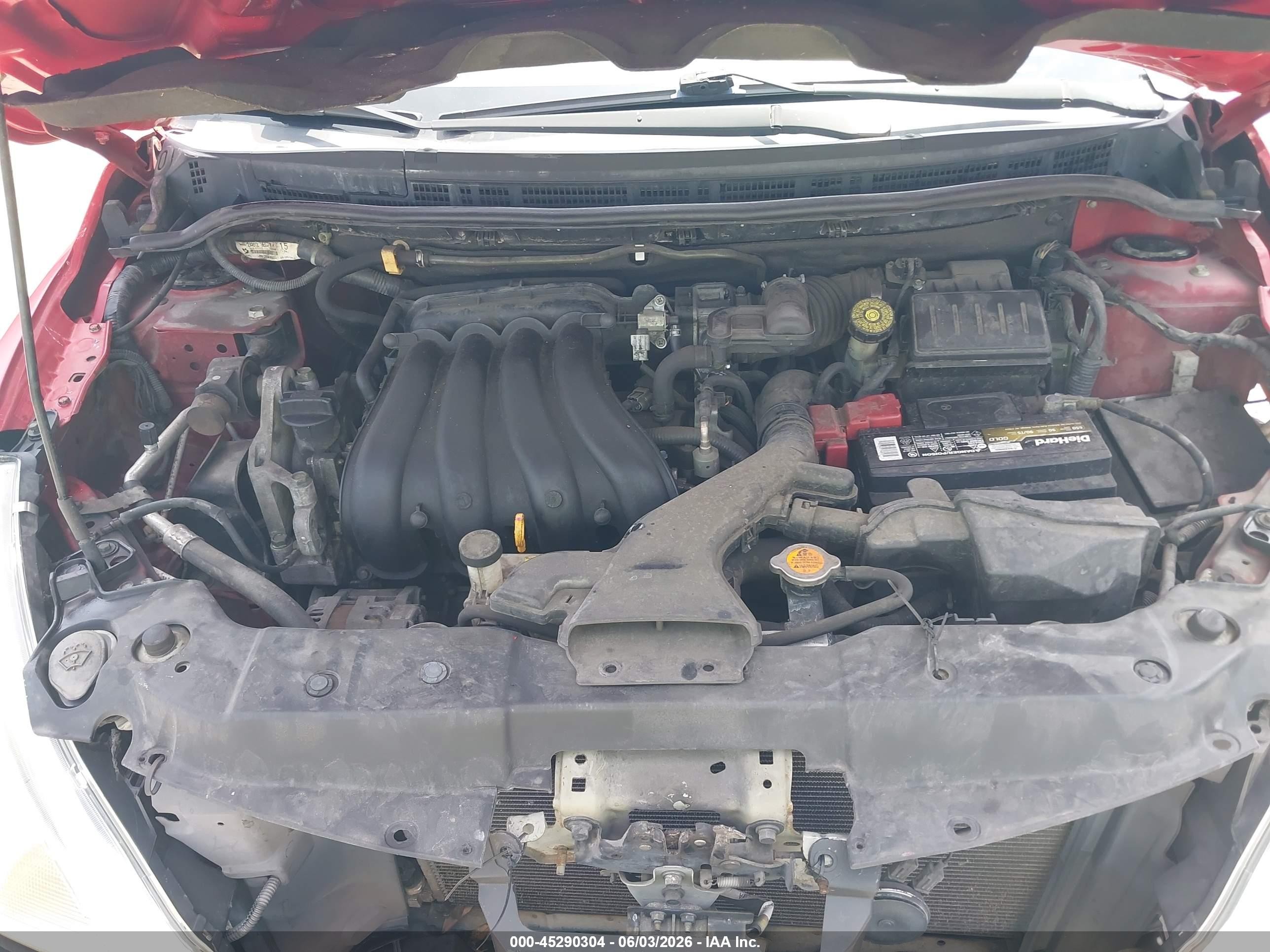 2012 Nissan Versa 1.8 S Red vin: 3N1BC1CP6CK286676
