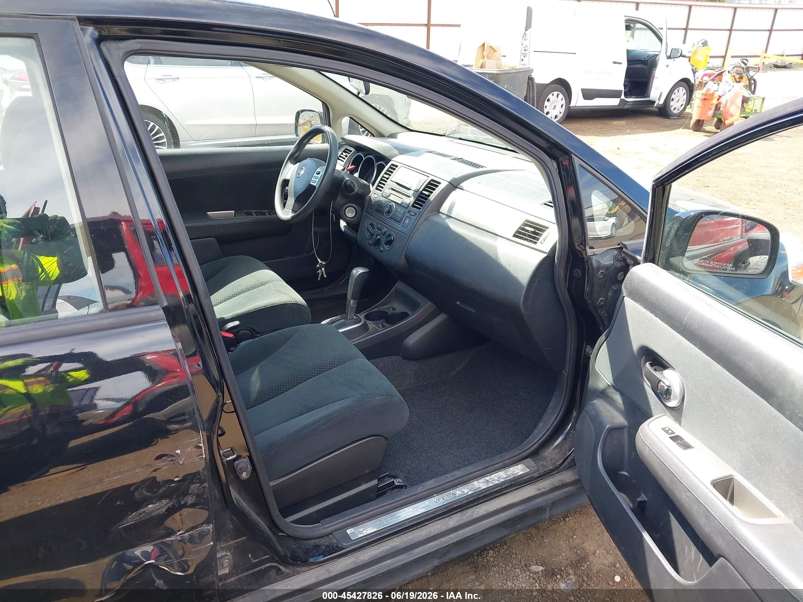 2012 Nissan Versa 1.8 S Black vin: 3N1BC1CP6CL361841