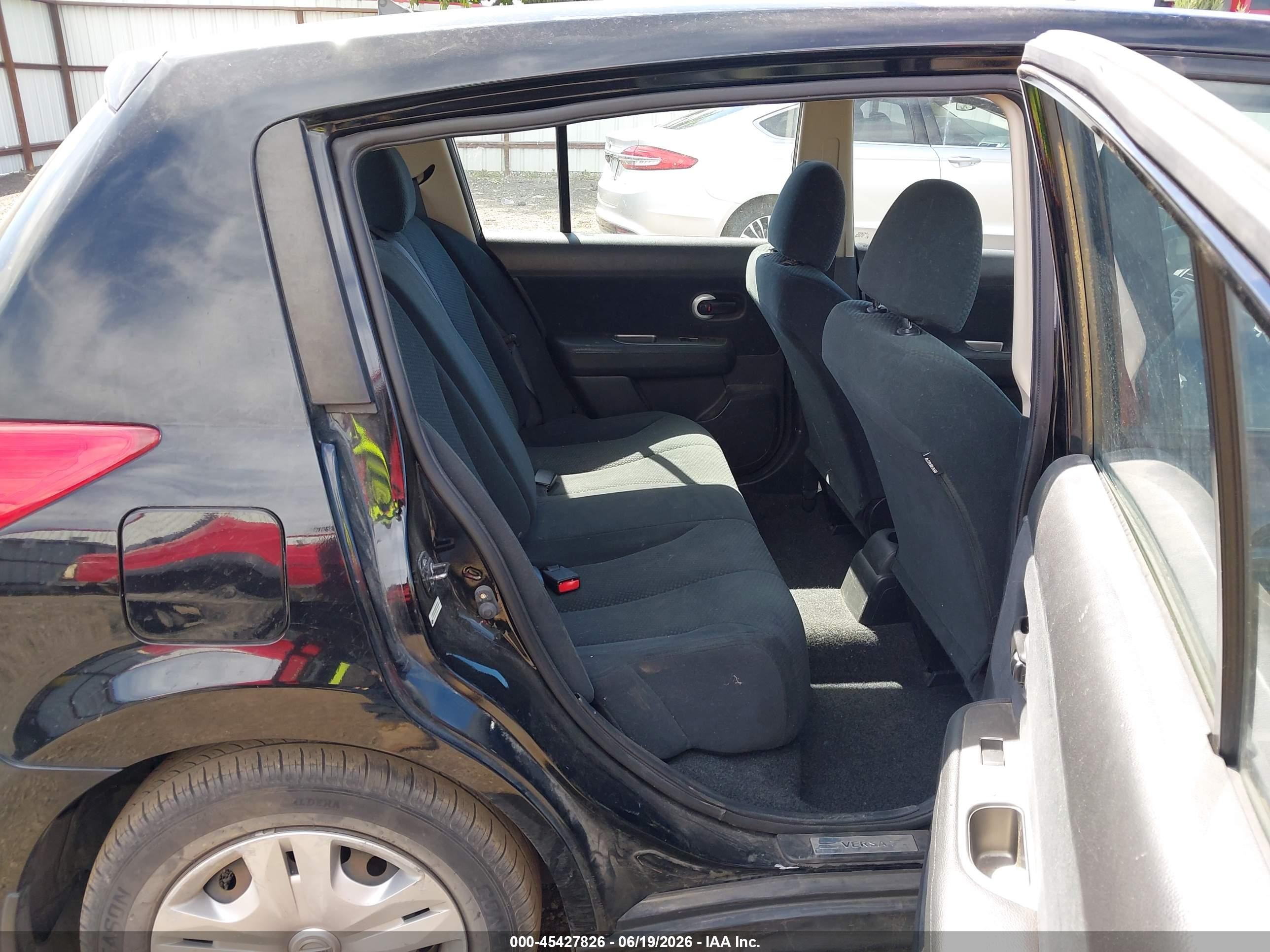 2012 Nissan Versa 1.8 S Black vin: 3N1BC1CP6CL361841