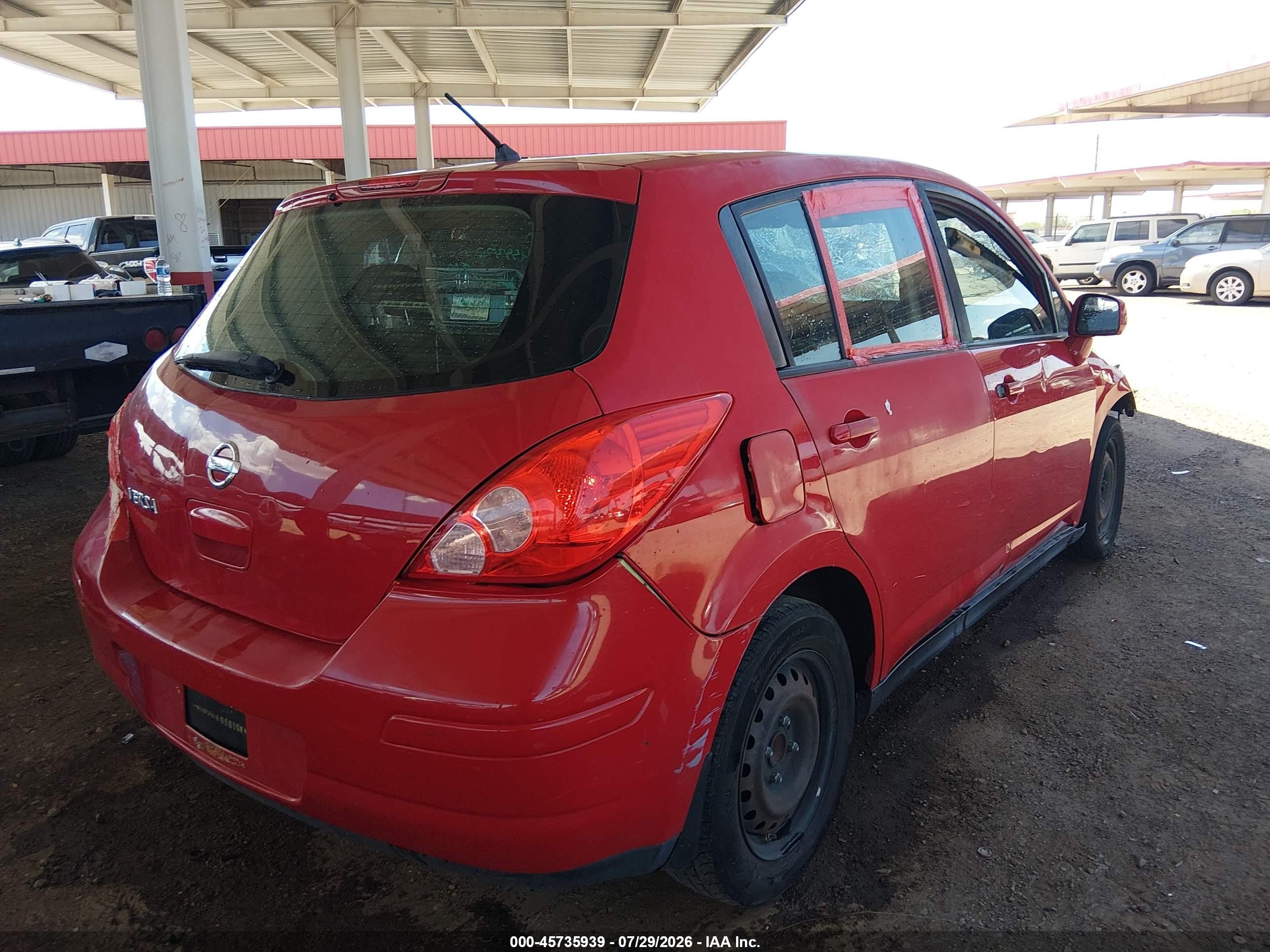 2010 Nissan Versa 1.8s Красный vin: 3N1BC1CP7AL455370
