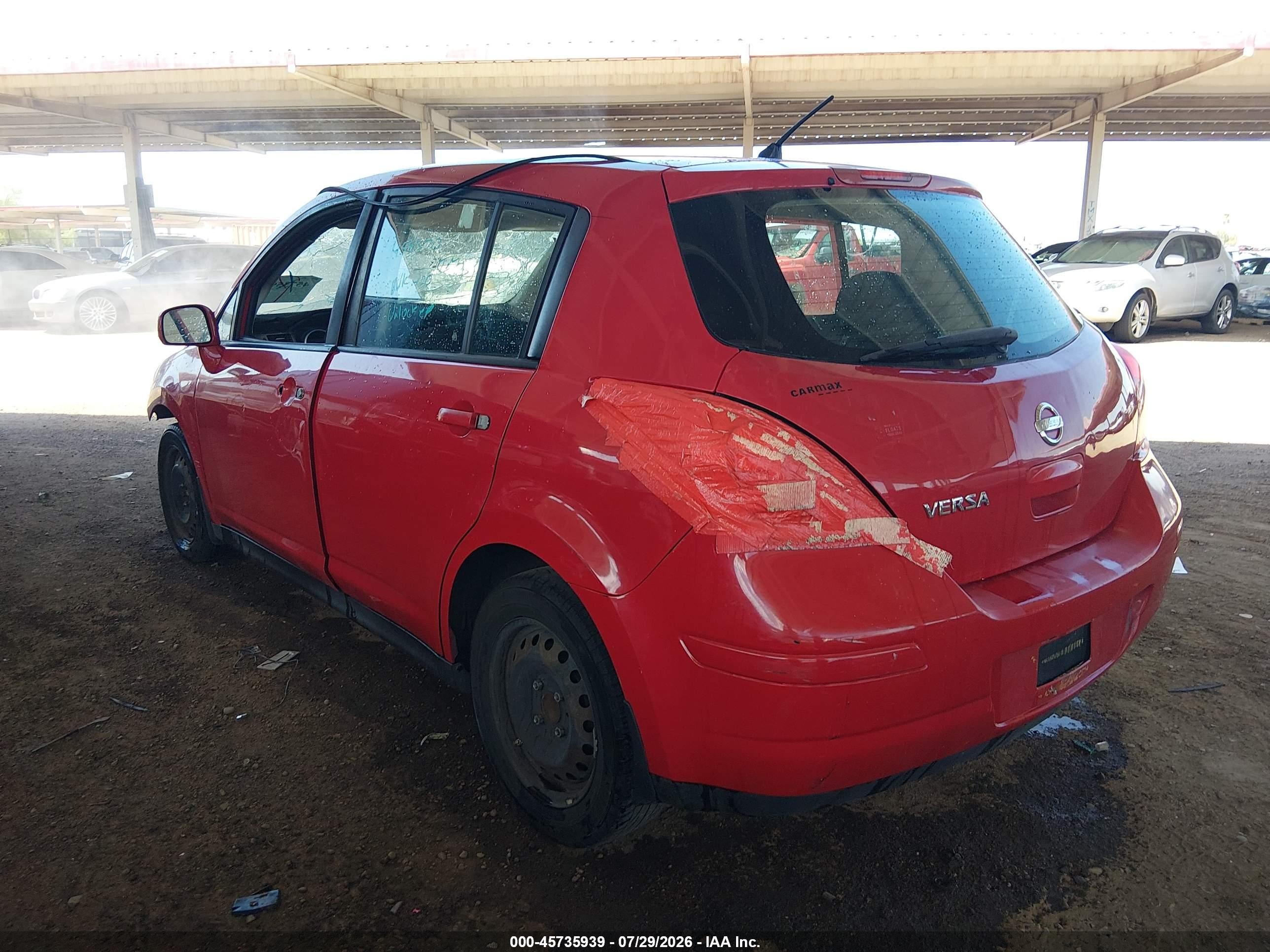 2010 Nissan Versa 1.8s Красный vin: 3N1BC1CP7AL455370