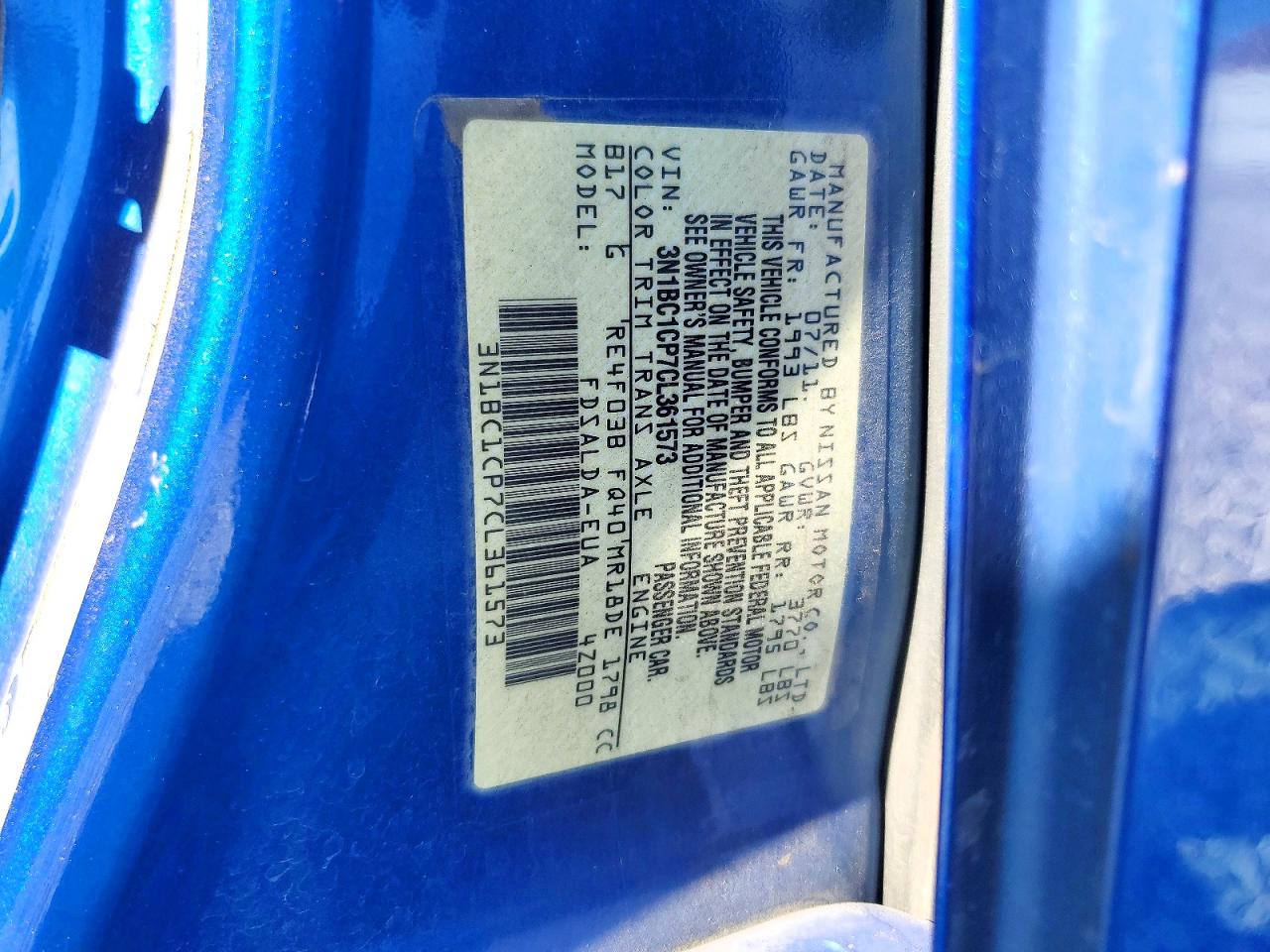 2012 Nissan Versa Sl Blue vin: 3N1BC1CP7CL361573