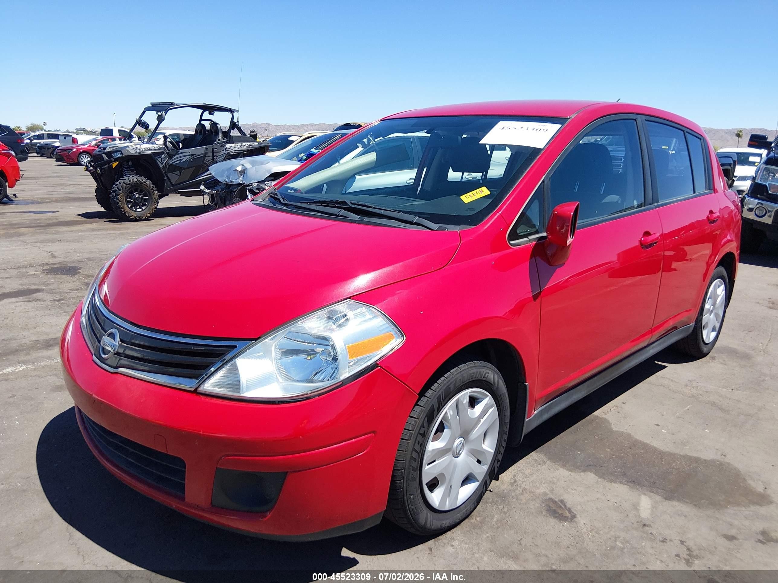 2012 Nissan Versa 1.8 S Red vin: 3N1BC1CP7CL369253