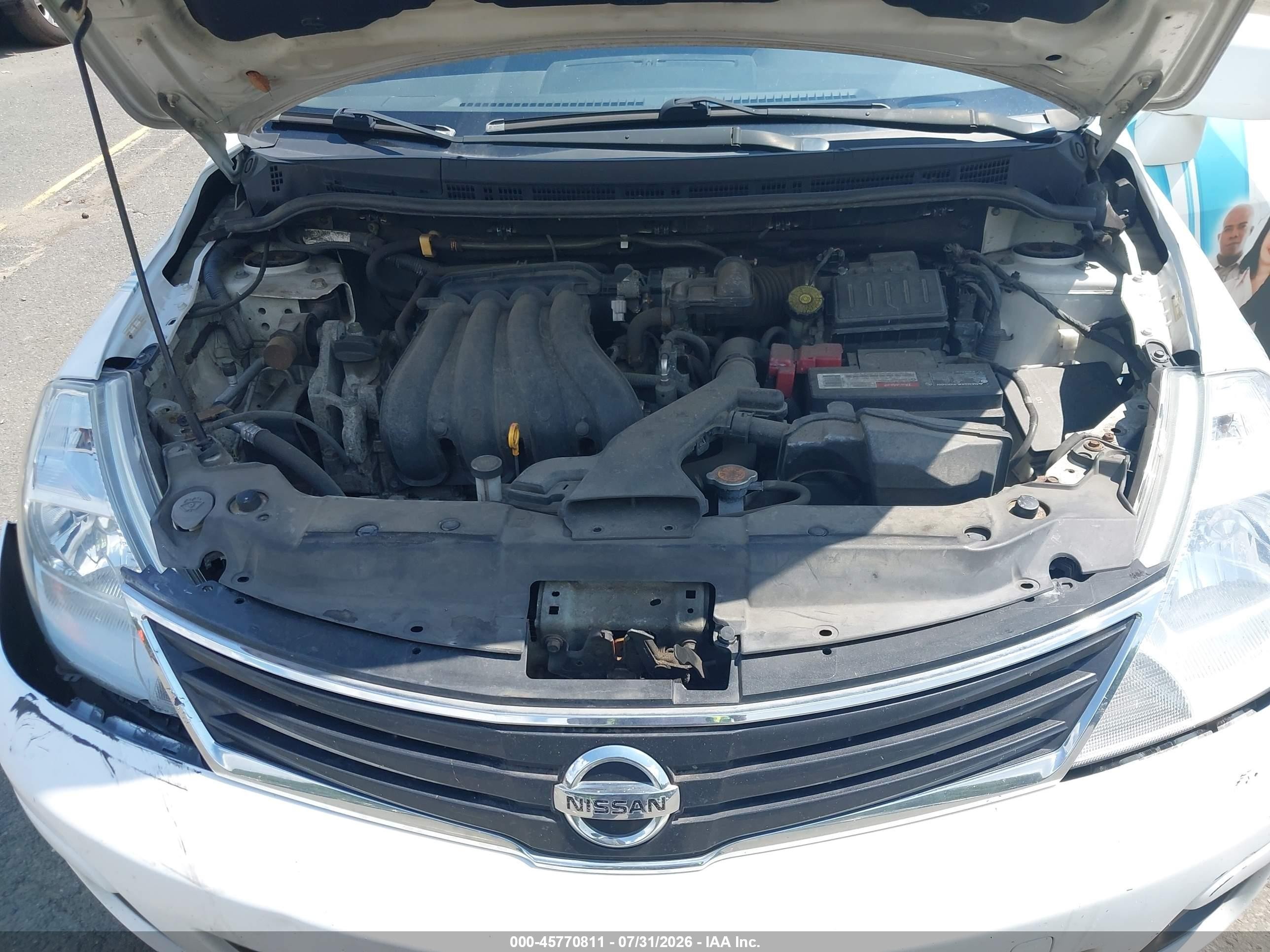2012 Nissan Versa 1.8 S White vin: 3N1BC1CP7CL373805