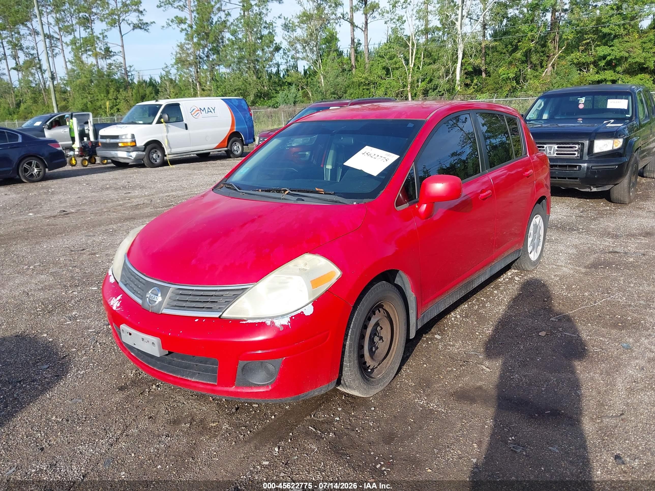 2012 Nissan Versa 1.8 S Red vin: 3N1BC1CP8CK201370