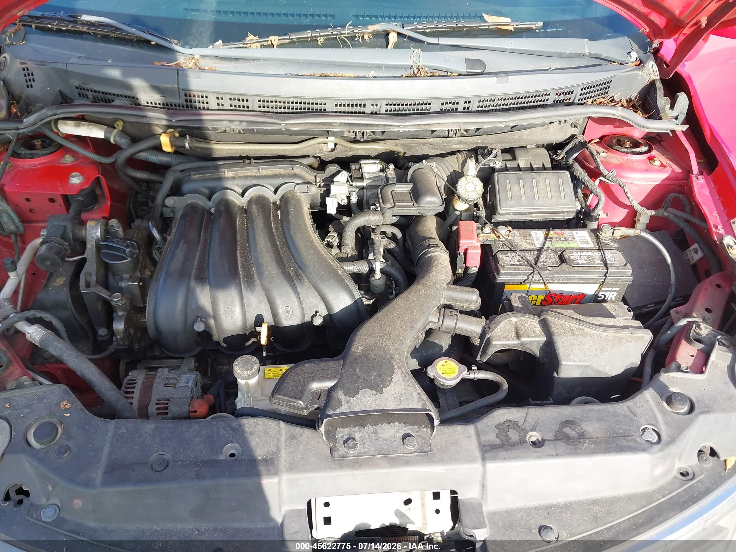 2012 Nissan Versa 1.8 S Red vin: 3N1BC1CP8CK201370