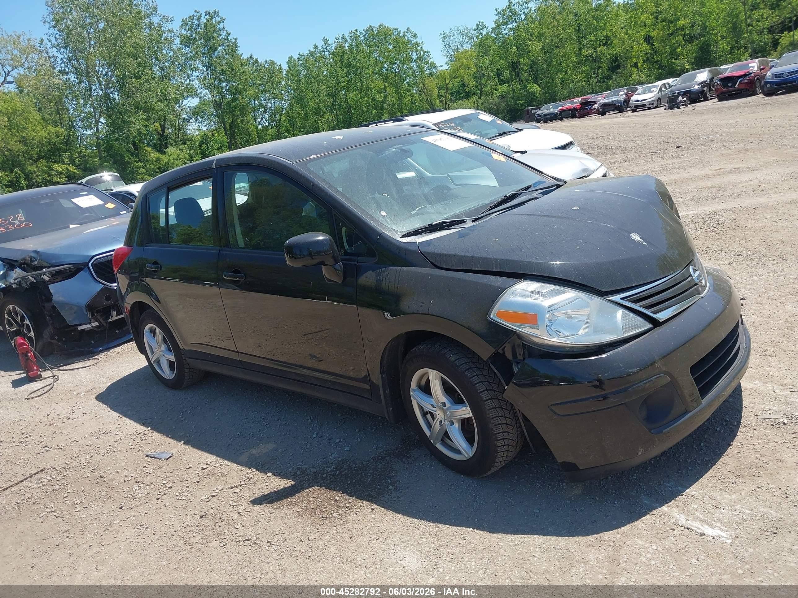 2012 Nissan Versa 1.8 S Black vin: 3N1BC1CP8CK218265