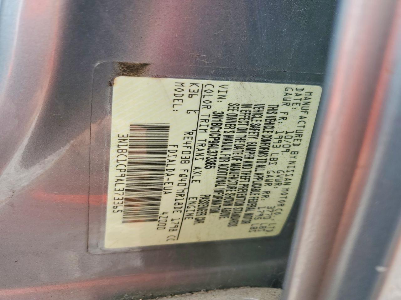 2010 Nissan Versa 1.8 S Gray vin: 3N1BC1CP9AL373365