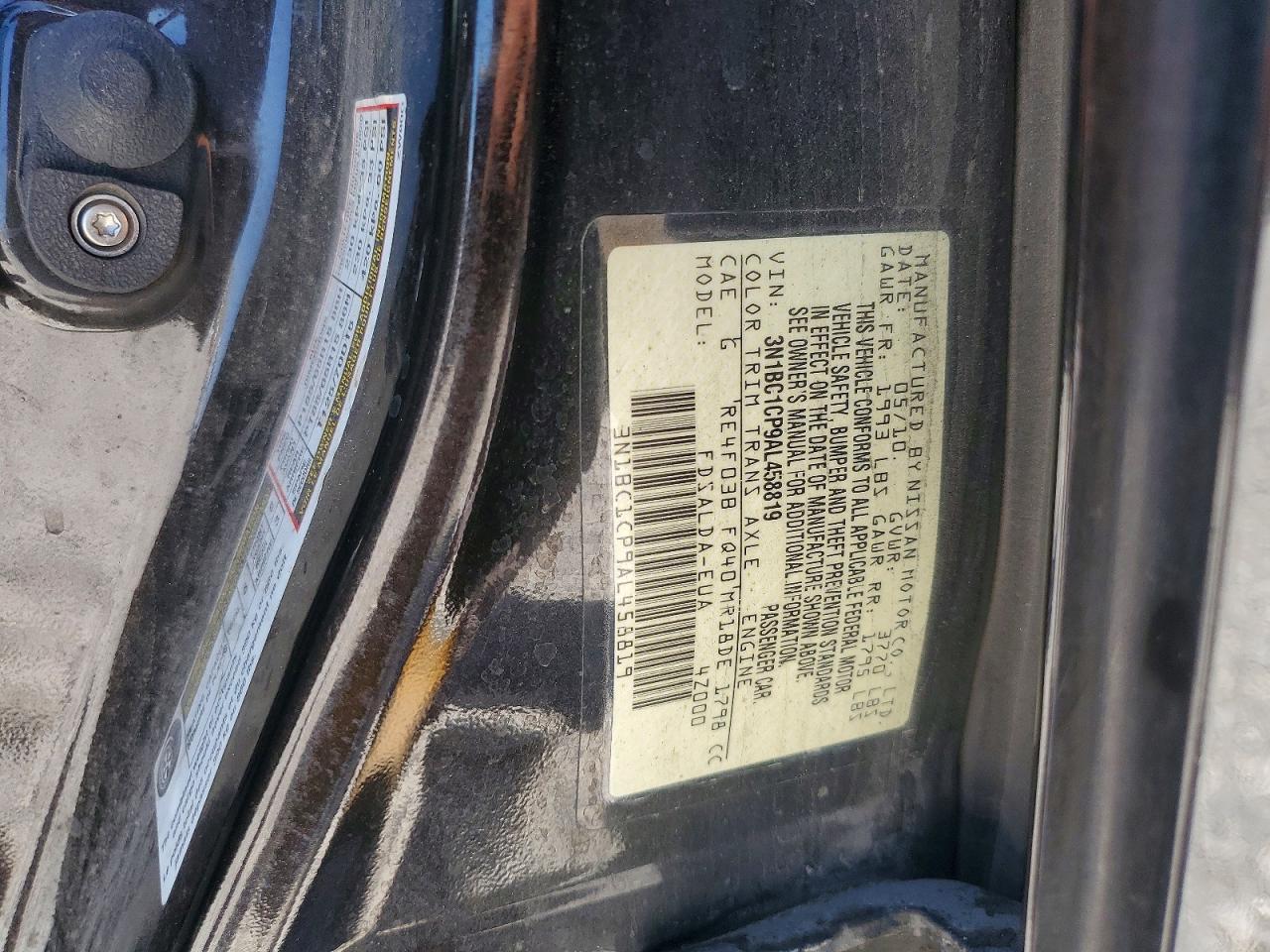 2010 Nissan Versa 1.8 S Black vin: 3N1BC1CP9AL458819