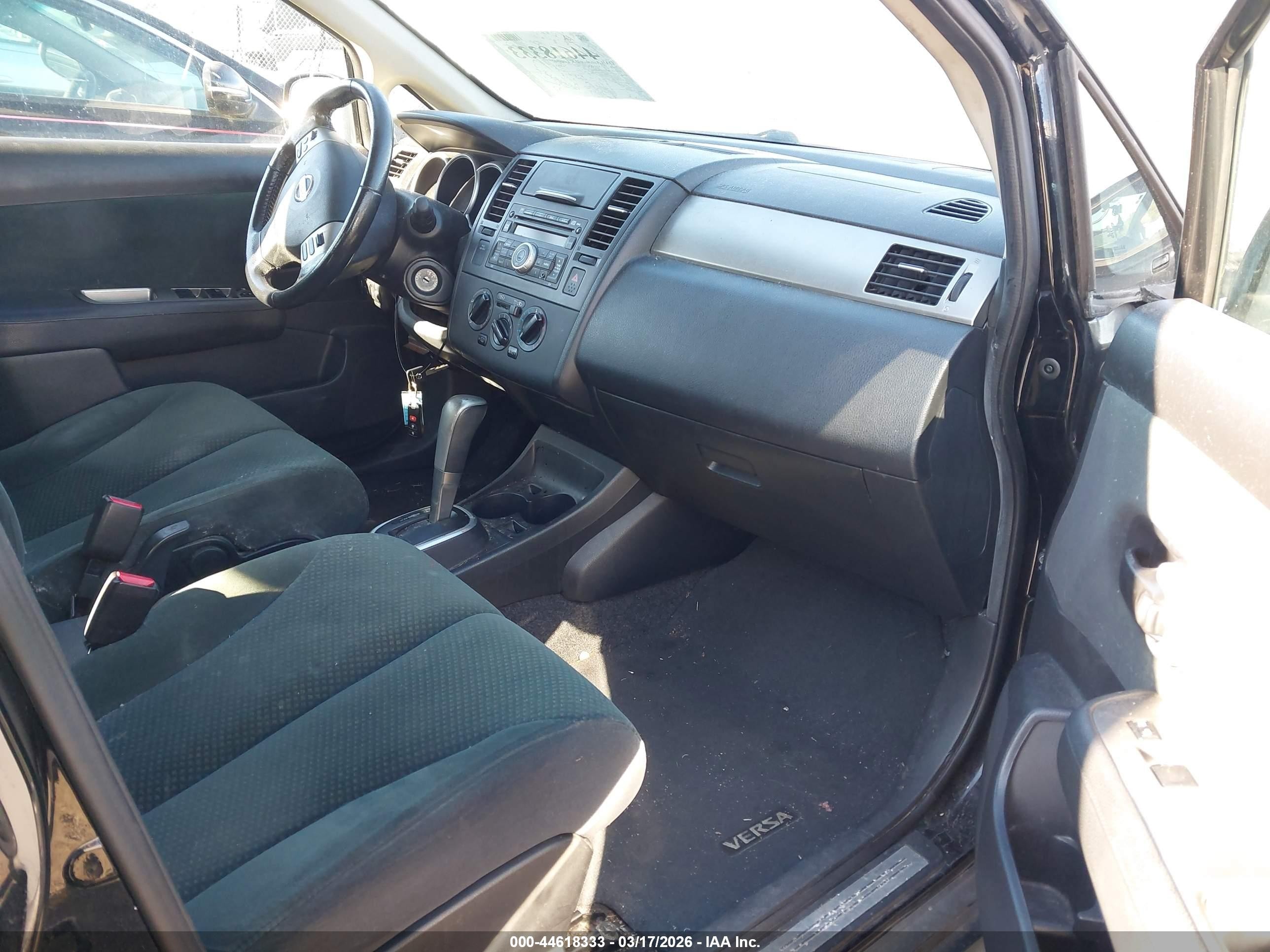 2012 Nissan Versa 1.8 S Black vin: 3N1BC1CP9CK275669