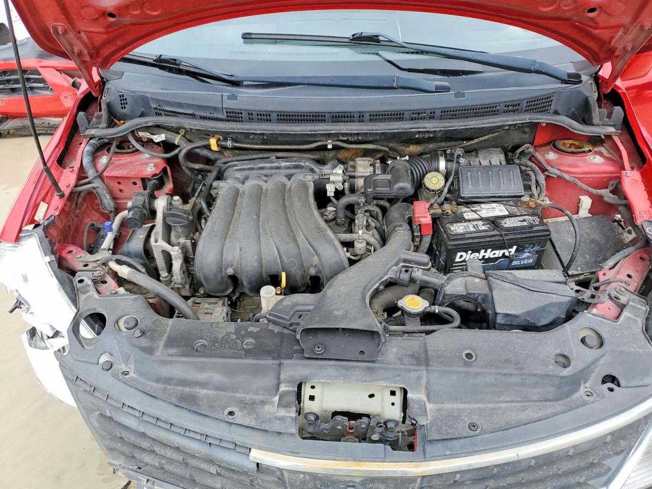 2012 Nissan Versa 1.8 S Red vin: 3N1BC1CP9CK806207
