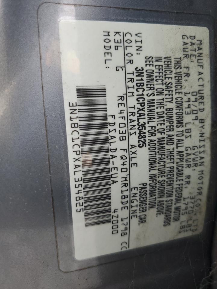 2010 Nissan Versa S Gray vin: 3N1BC1CPXAL354825