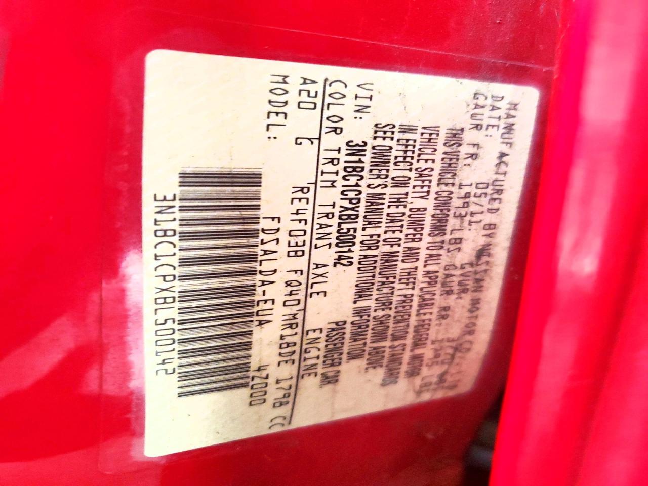 2011 Nissan Versa 1.8 S Red vin: 3N1BC1CPXBL500142